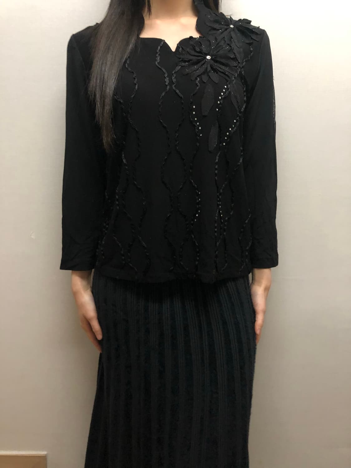 빈티지 블랙 오리엔탈 탑 상품이미지4