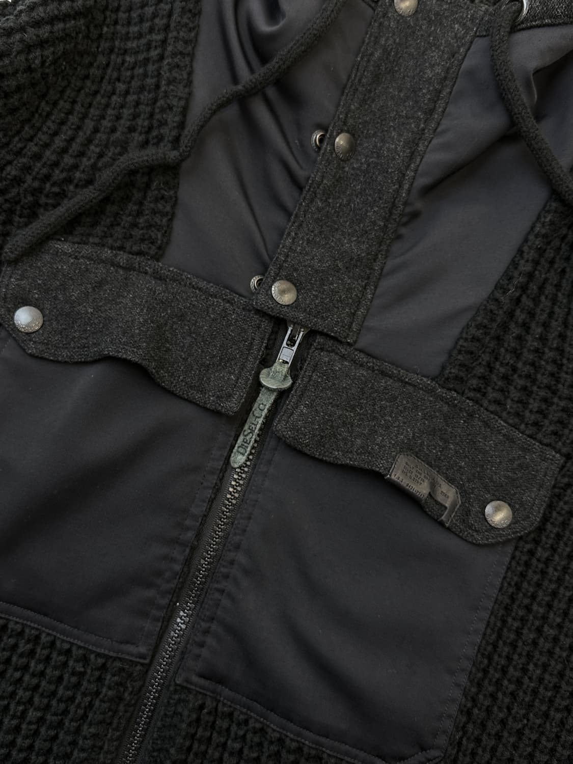 디젤 투포켓 풀오버 스냅 네트 집업 자켓 상품이미지4