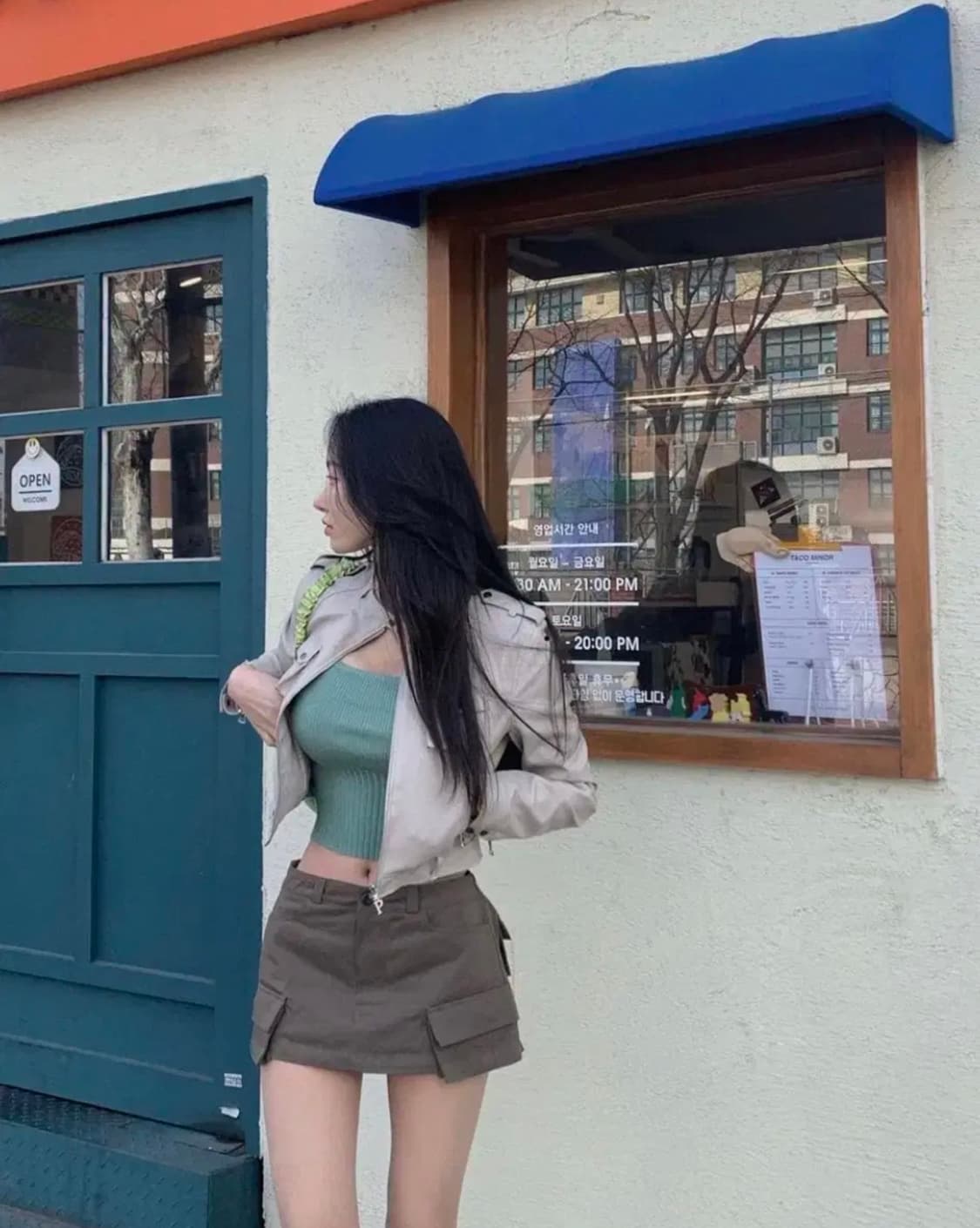 새상품) 페일제이드 모토레이서 레더자켓 아이보리 상품이미지1