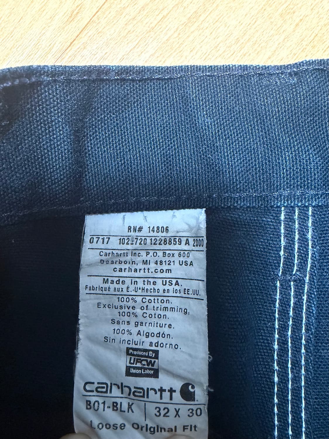 올드 미제 칼하트 블랙 더블니 팬츠 상품이미지4