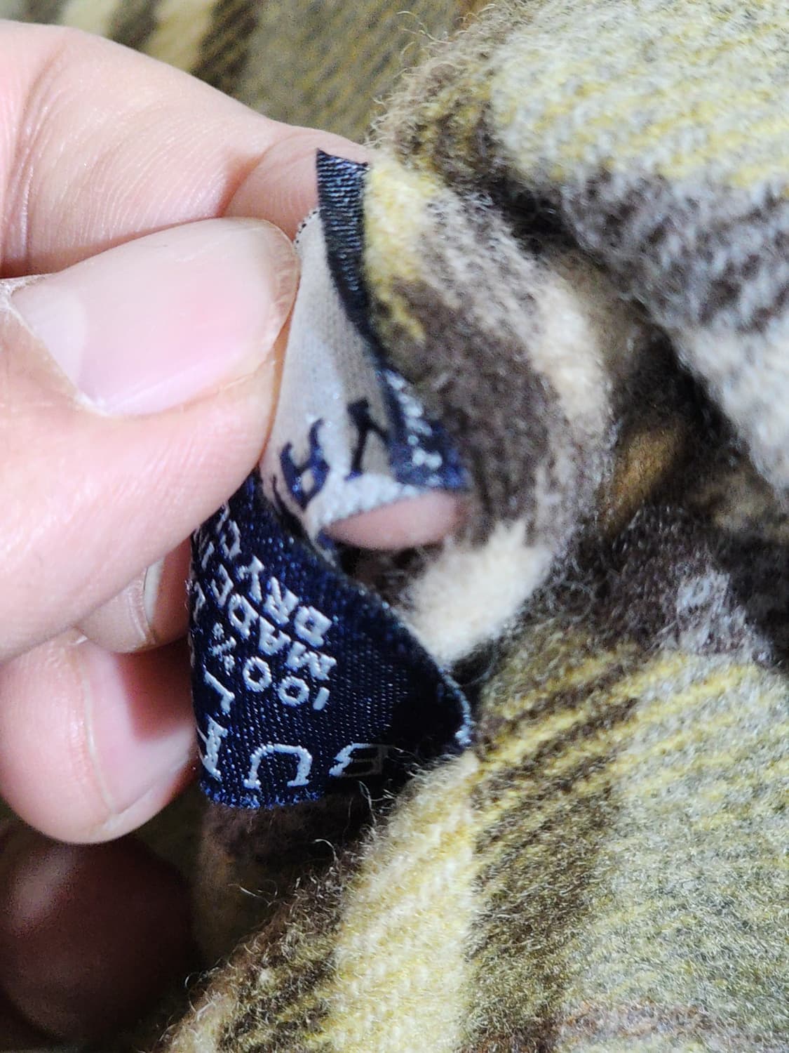 (정품) 버버리 목도리 체크 머플러 카키 램스울  상품이미지6