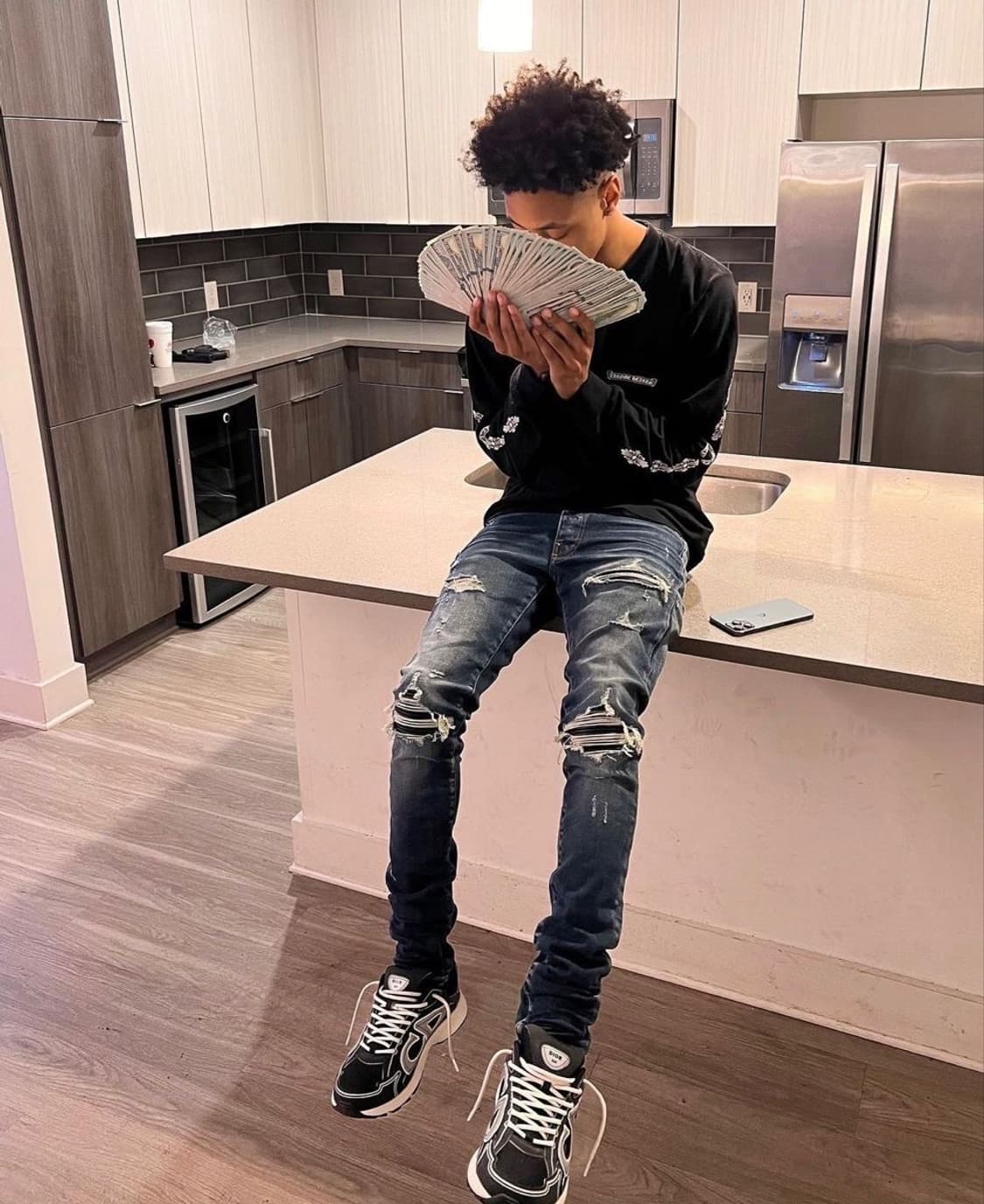 아미리 가죽패치 데님 32사이즈 상품이미지1