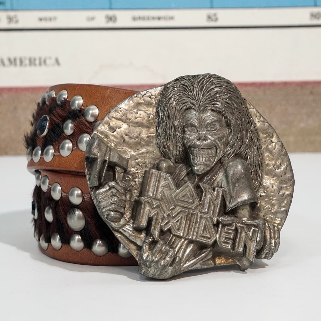 1981s 아이언메이든 빅 버클 스터드 벨트 상품이미지1