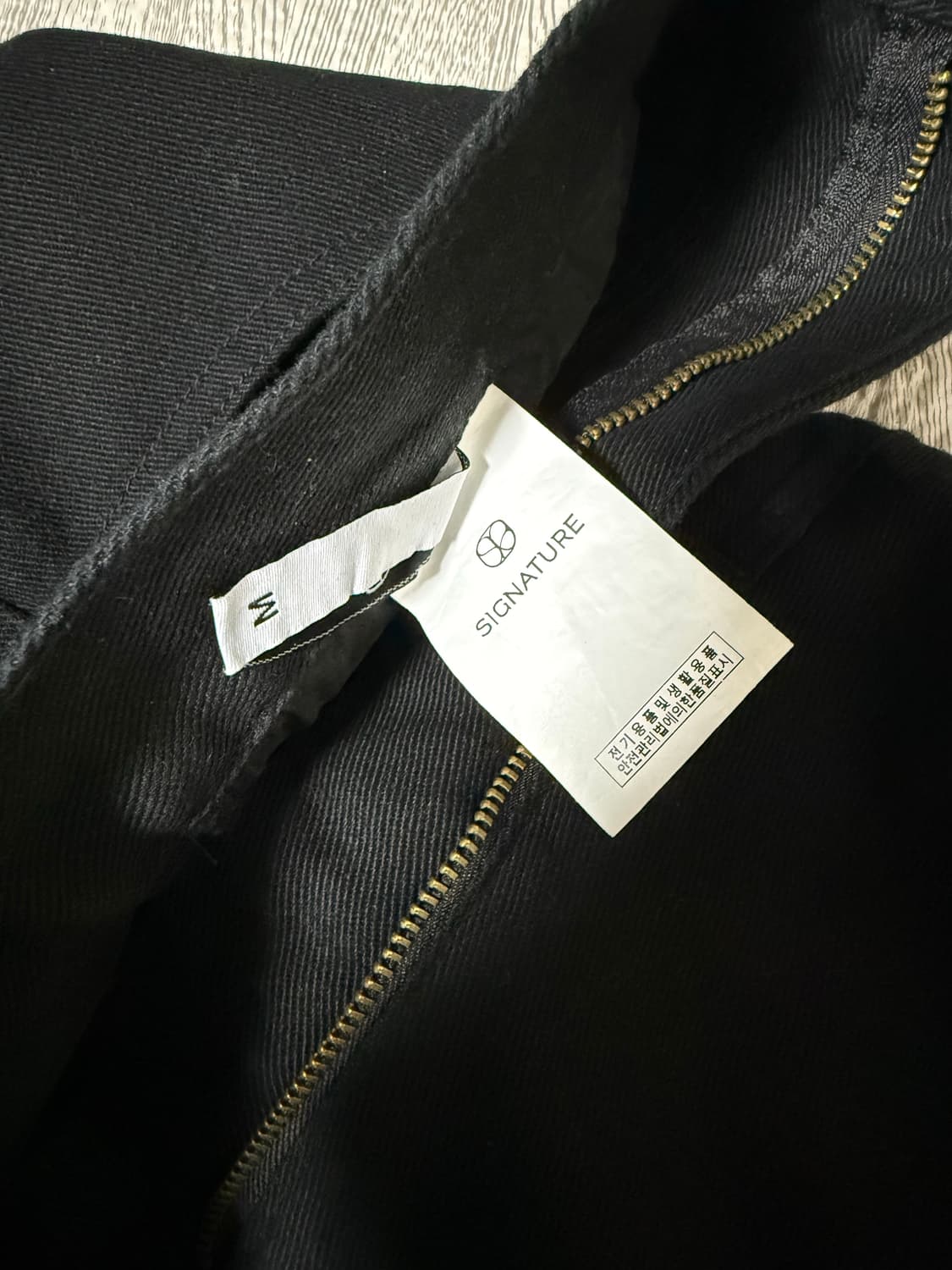 시그니처 와이드 커브드 다트 코튼 팬츠 블랙 상품이미지4