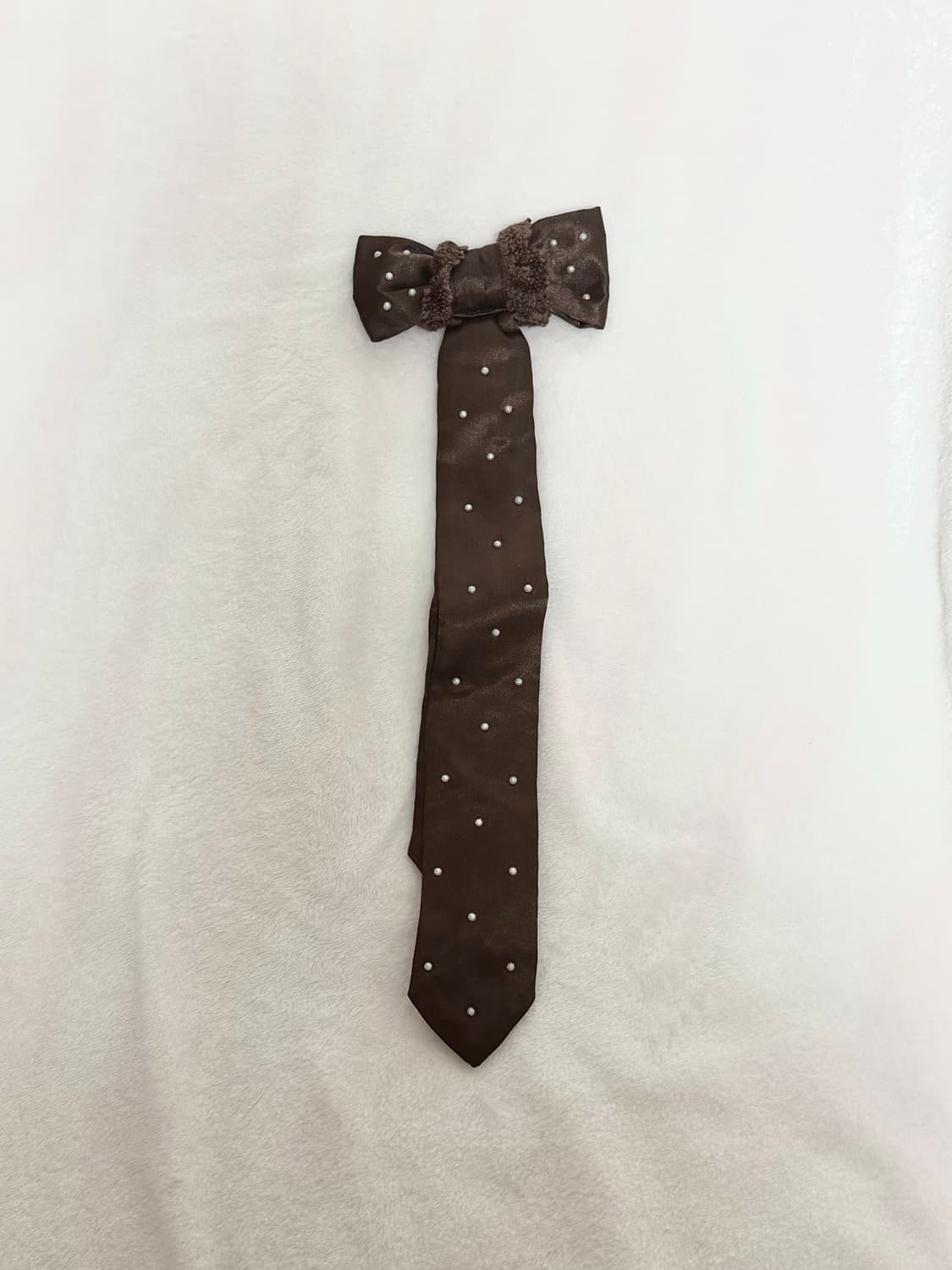 리즈리사 초코 브라운 리본 넥타이 브로치 라떼 히메 카지 갸루 러블리 상품이미지1