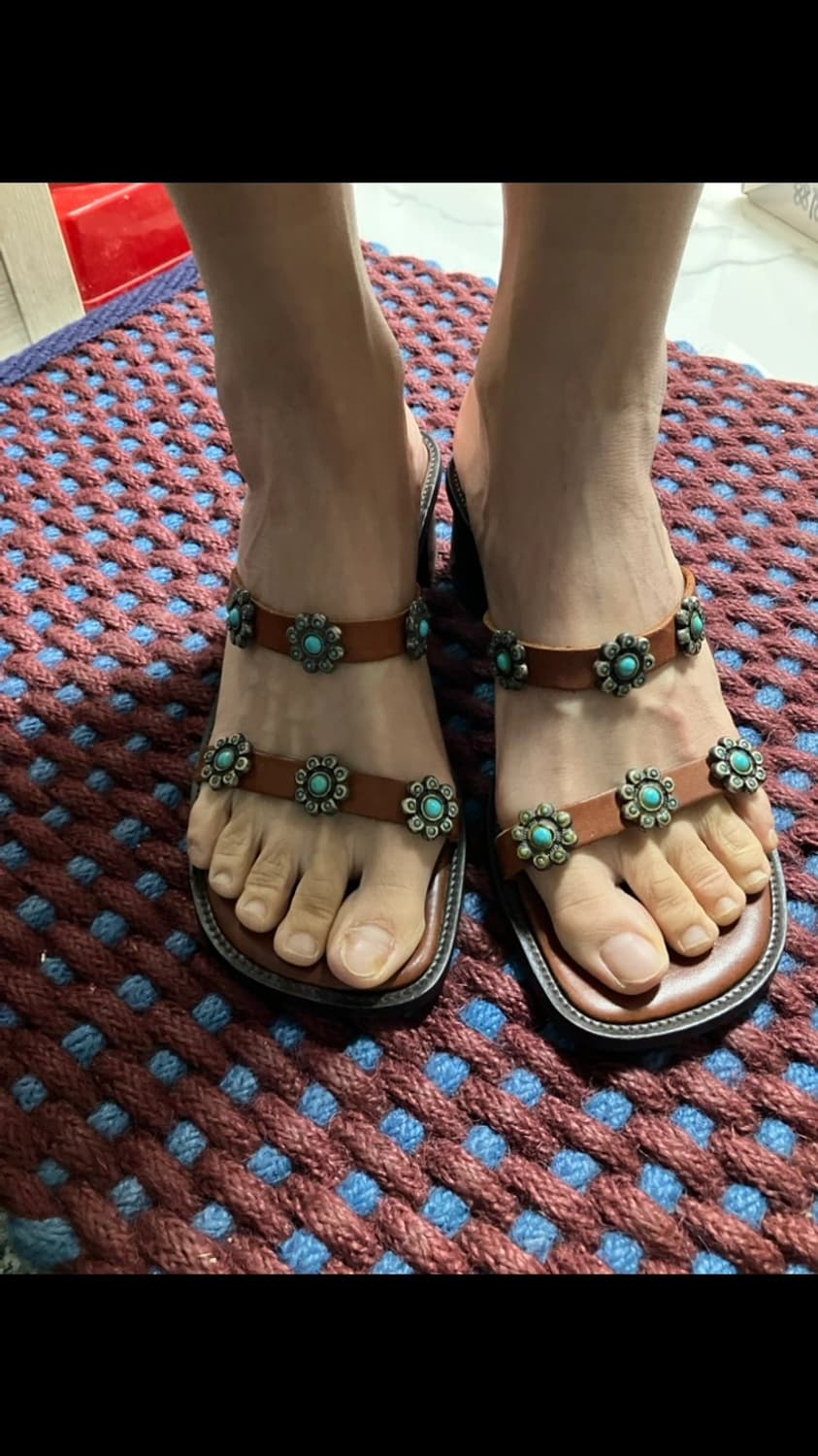 sesto meucci made in itay 가죽 스트랩 샌들 터키석 상품이미지5