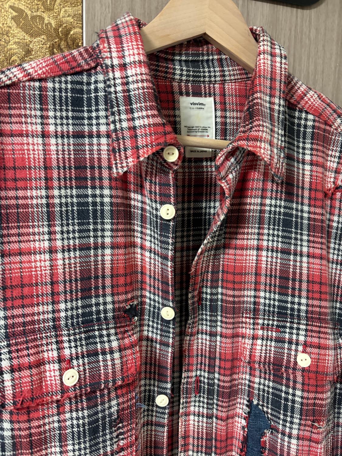 비즈빔 20ss 럼버셔츠 크래쉬 인디고/레드 3 상품이미지3