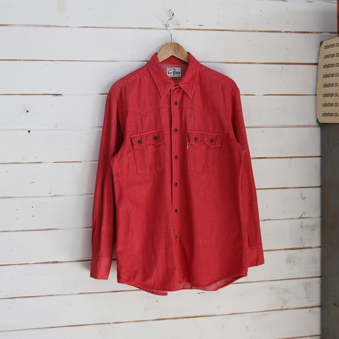 (착용컷) 90's 리바이스 화이트탭 웨스턴 셔츠 (남성용 103) 상품이미지2
