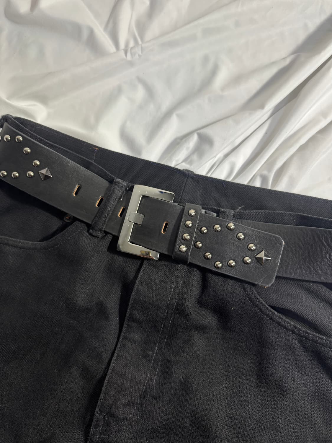 빈티지 스터드 레더 벨트 y2k 상품이미지4