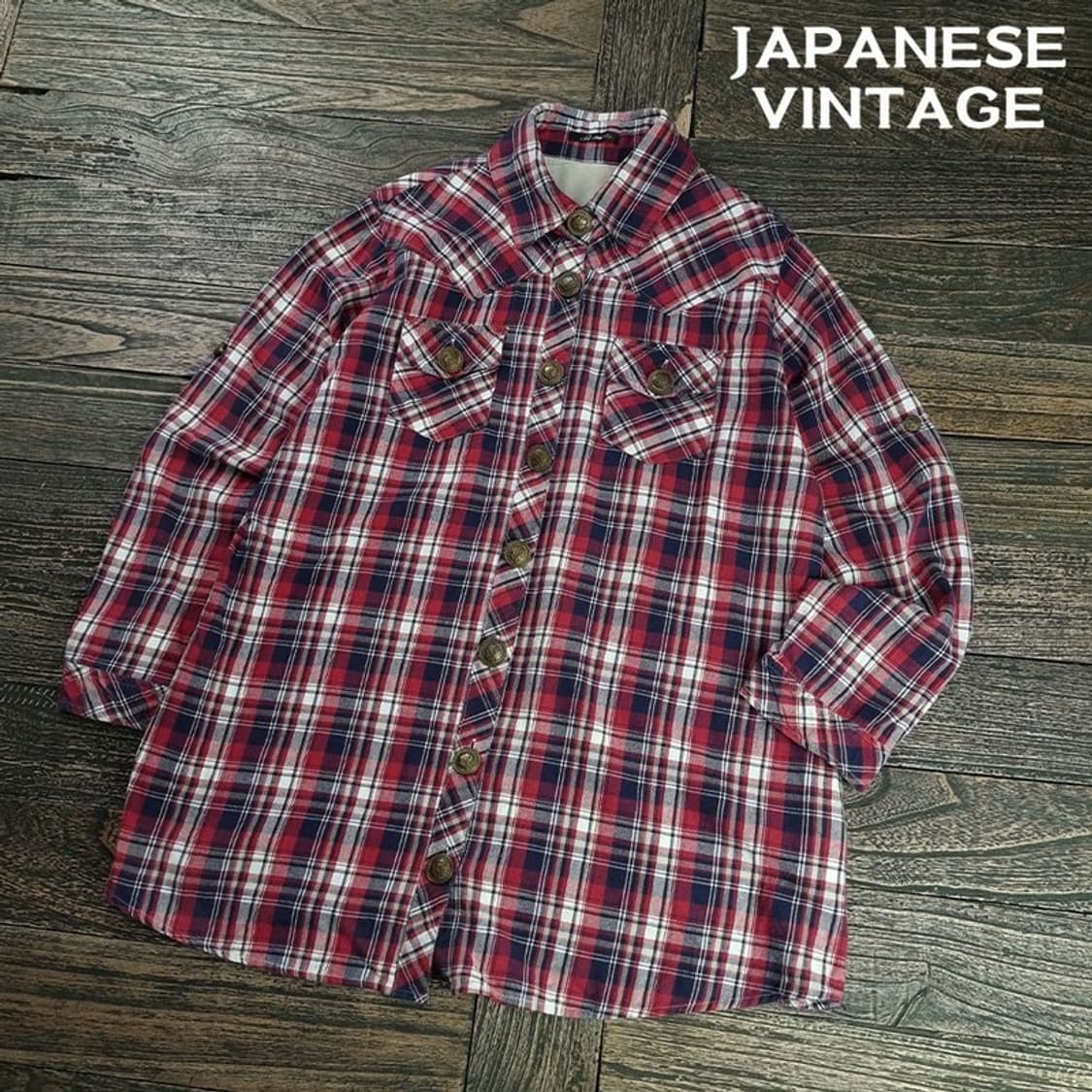 [일본빈티지] 체크 웨서튼 셔츠 M19958 상품이미지1