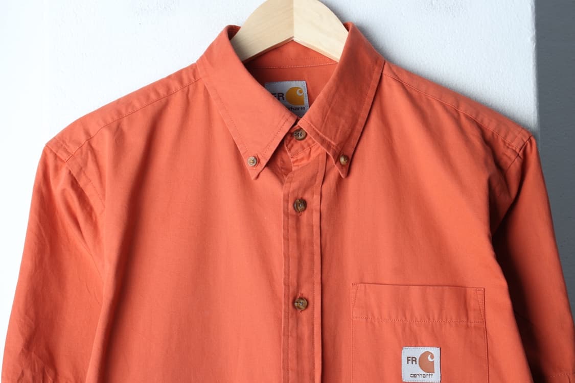 (L-XL) 칼하트 반팔 카라 티셔츠 셔츠 남방 오렌지 포켓-H33589 상품이미지3