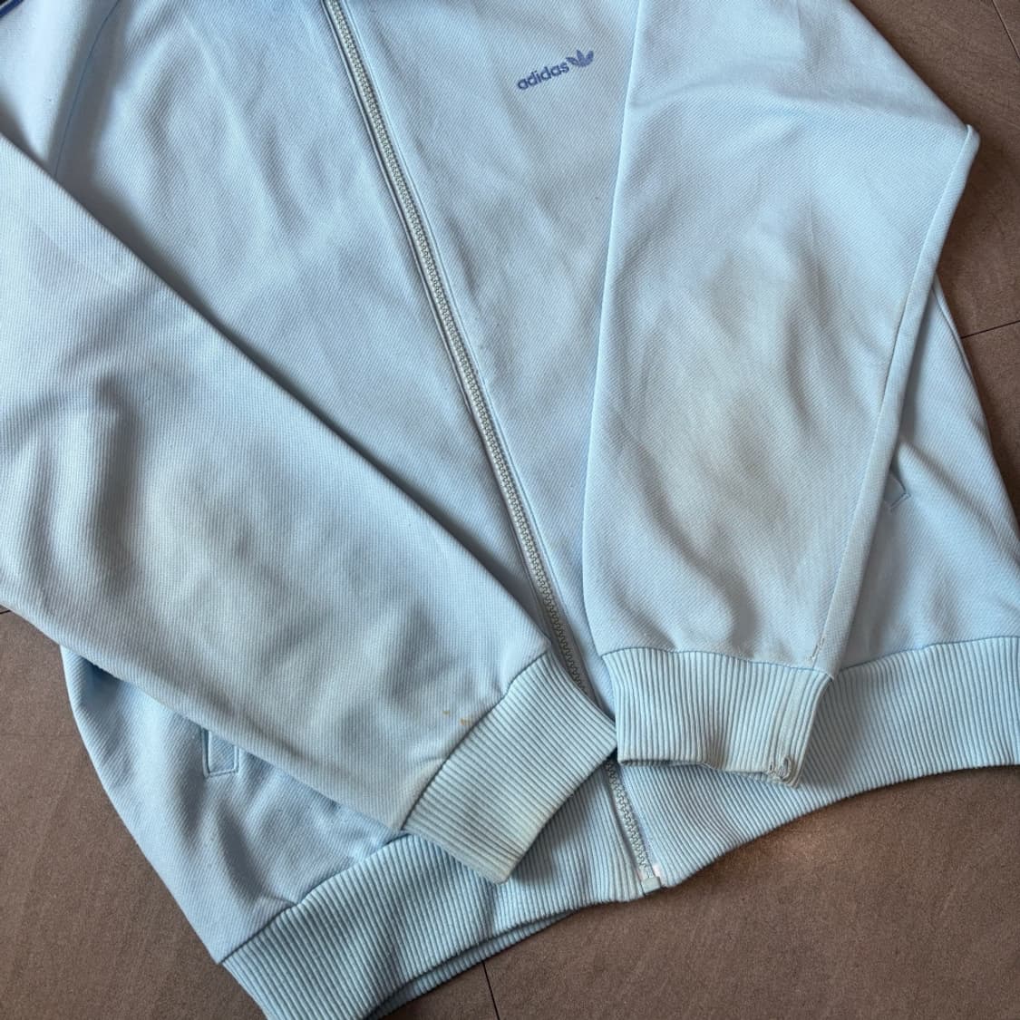 70s Adidas 70년대 생산 아디다스 스카이블루 져지 자켓 상품이미지6