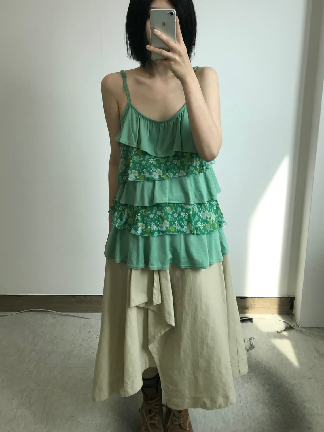 빈티지 플라워 캉캉 탑 상품이미지1