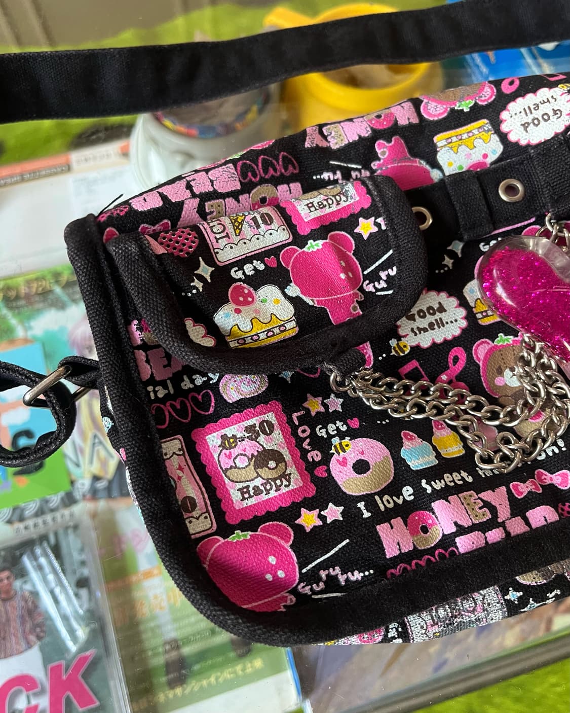 Jpn Vintage GAL Heart Chain Hip Sack 상품이미지5