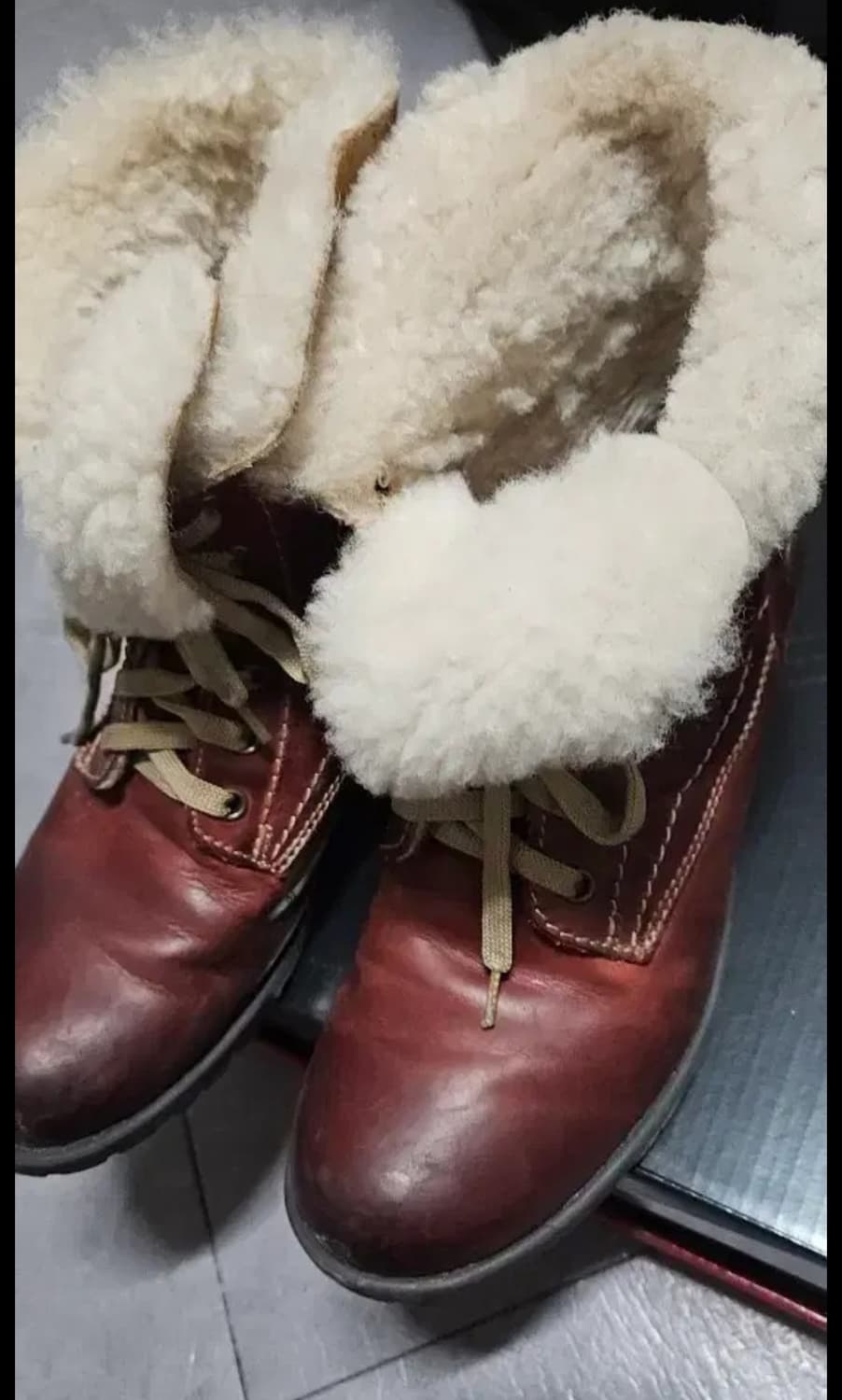 레드 브라운 양모 가죽부츠 37 상품이미지1