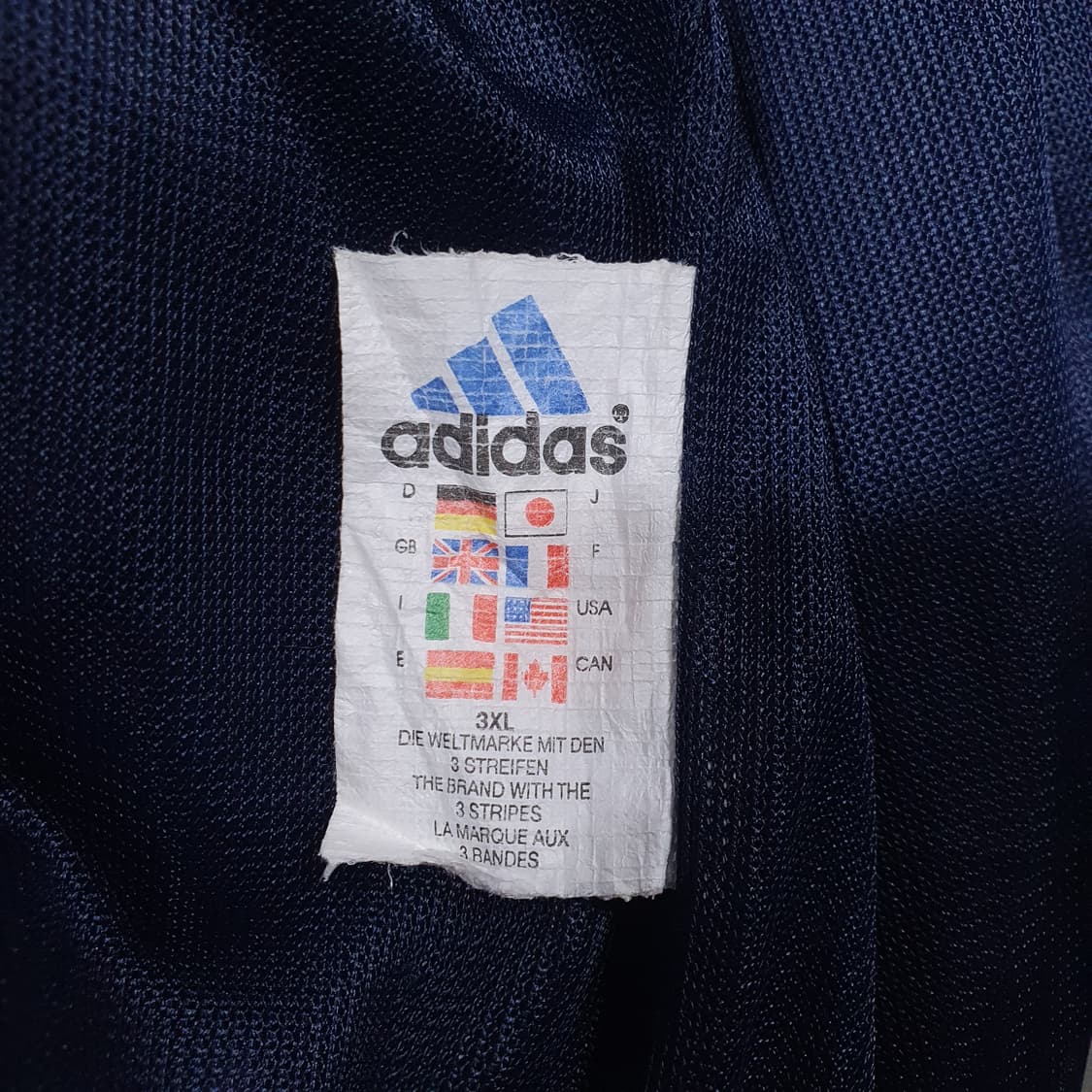 2XL) 아디다스 희귀 90s 삼선 오버핏 올드스쿨 바람막이 자켓 네이비 상품이미지6