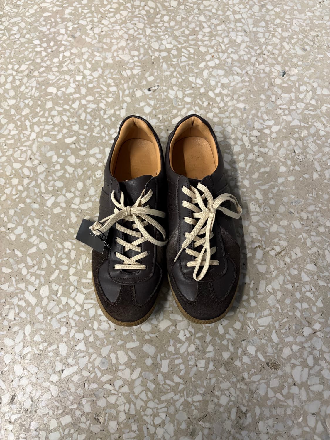 Vintage Chocolate Brown Leather Sneakers 상품이미지1