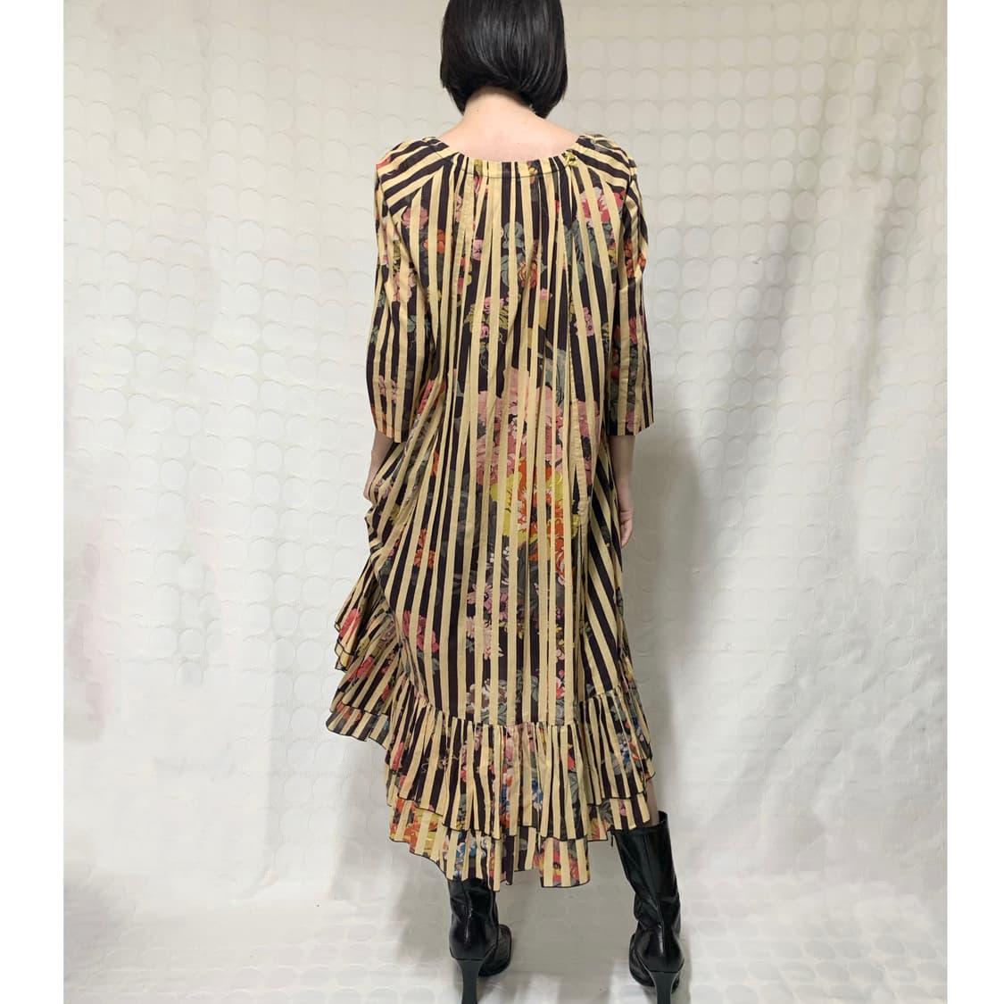 Dries van noten스트라이프 플로럴 원피스 상품이미지2