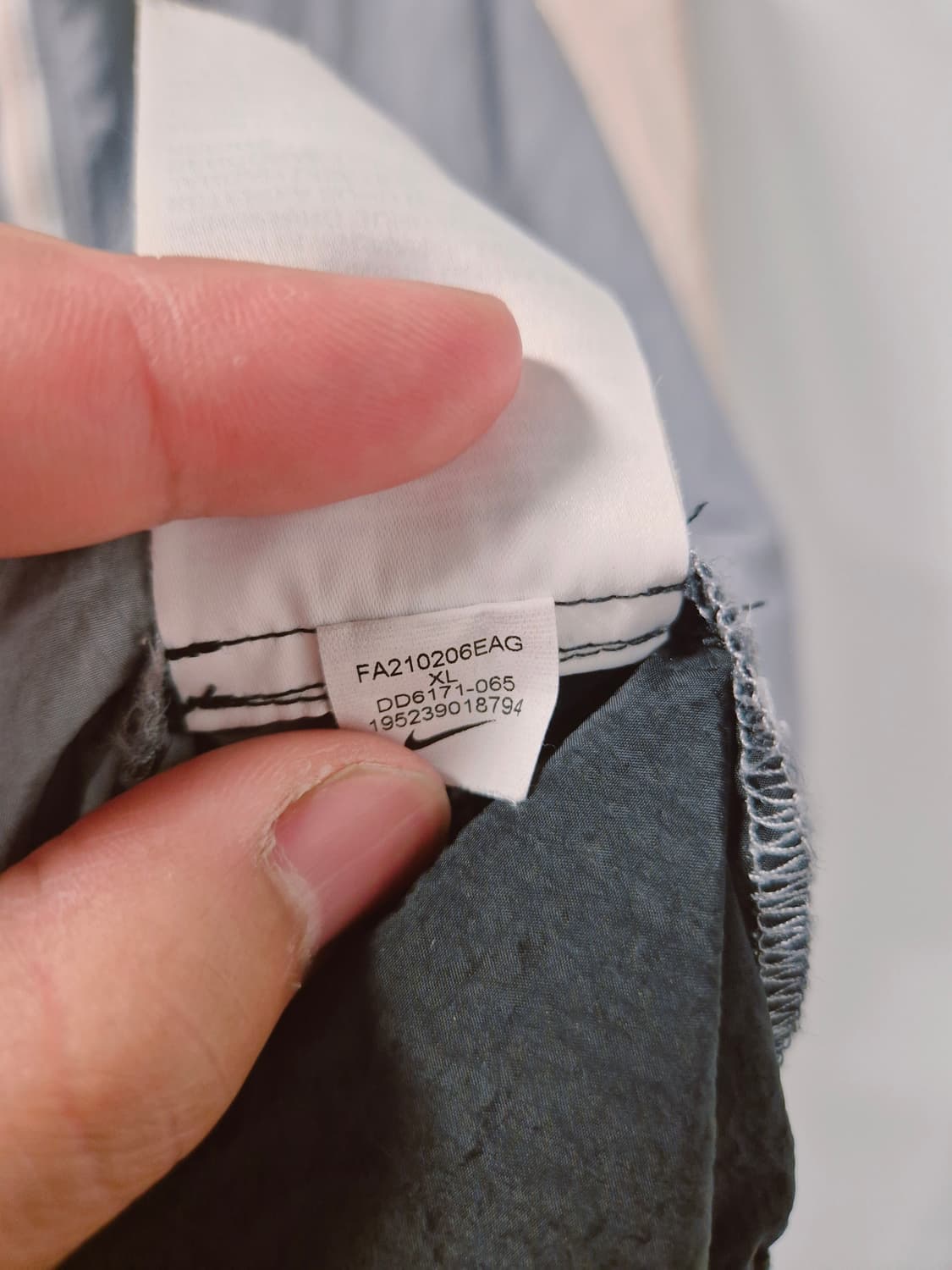 *무료배송*나이키 백로고 그레이 컬러블록 바람막이 XL(상태A급) 상품이미지10