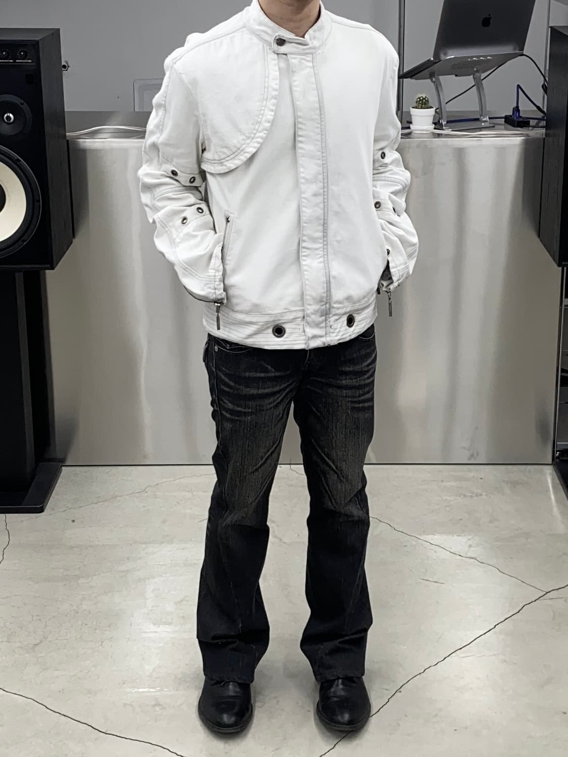 2000s 저스트 카발리 디스트레스드 아일렛 자켓 상품이미지3