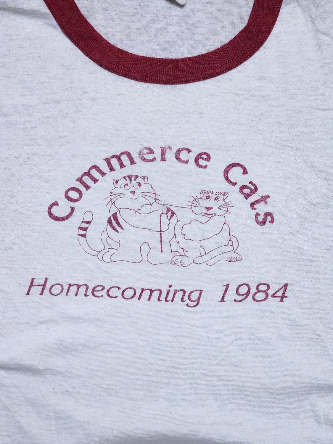 80s USA 빈티지 Commerce Cats 링거 티셔츠26 상품이미지3