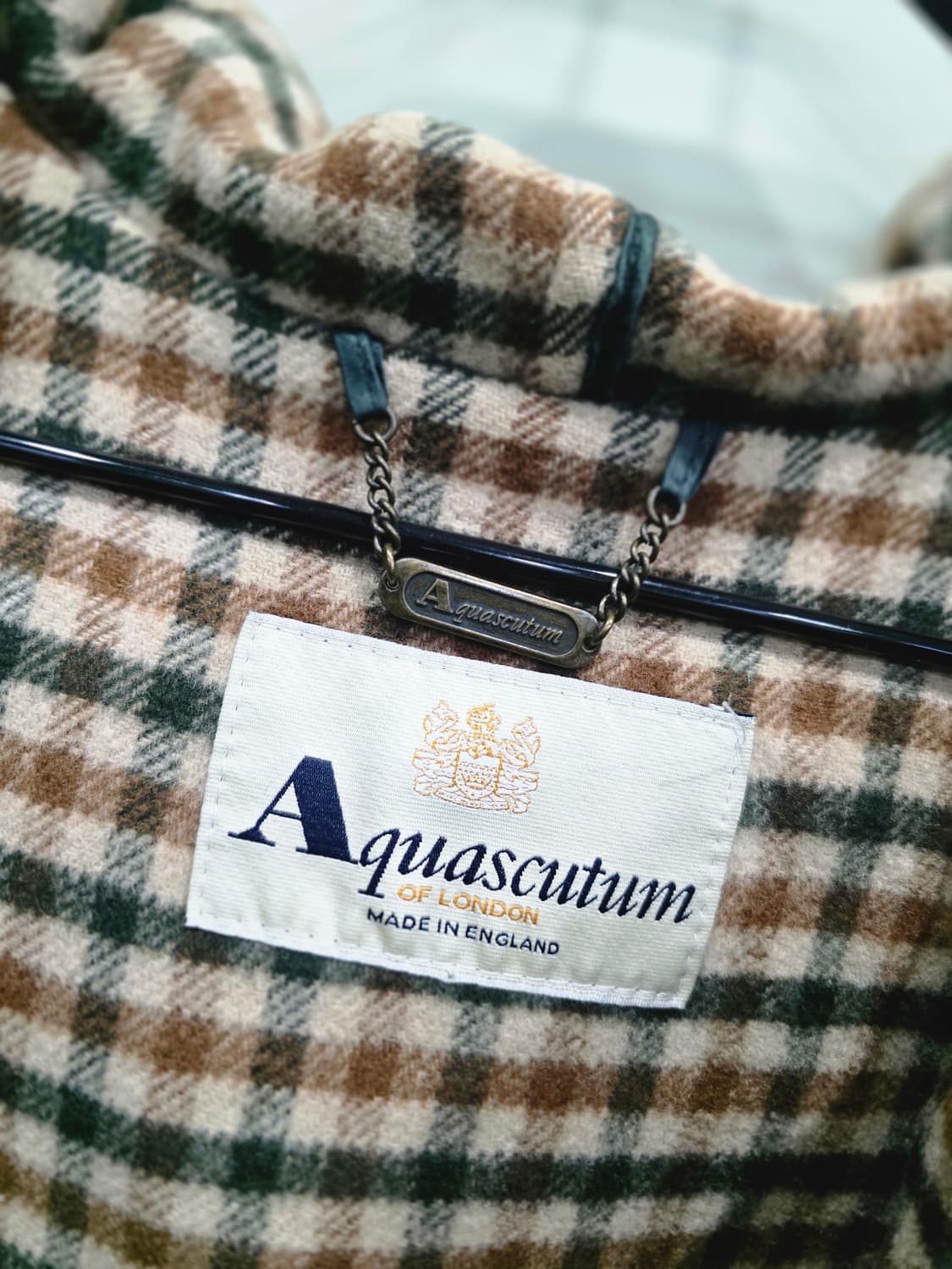 Aquascutum 후드 떡볶이 코트 다크 그린 상품이미지6