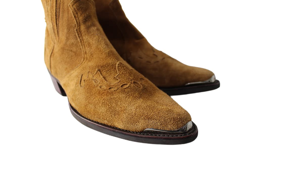 2000s Japan 핸드메이드 스틸 토 스웨이드 웨스턴부츠 상품이미지5