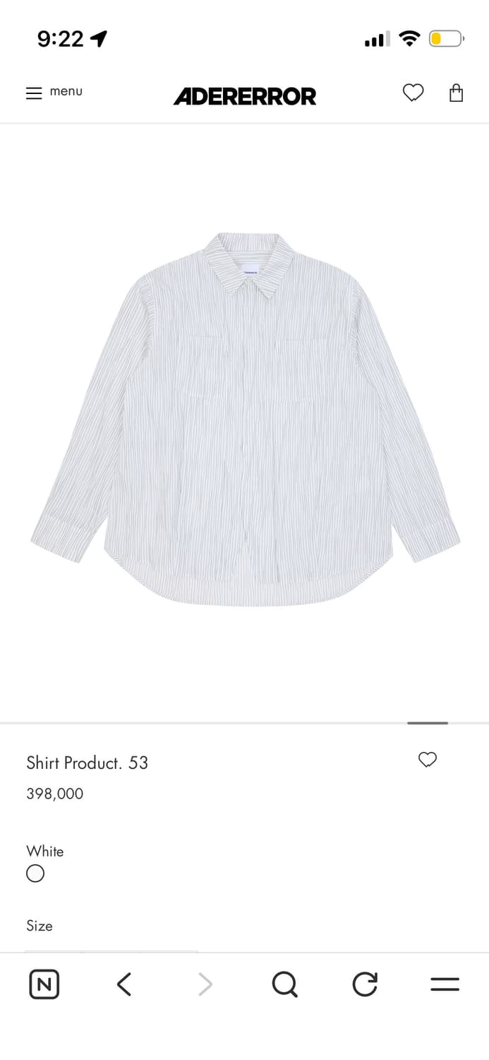 아더에러 25ss shirt 상품이미지1