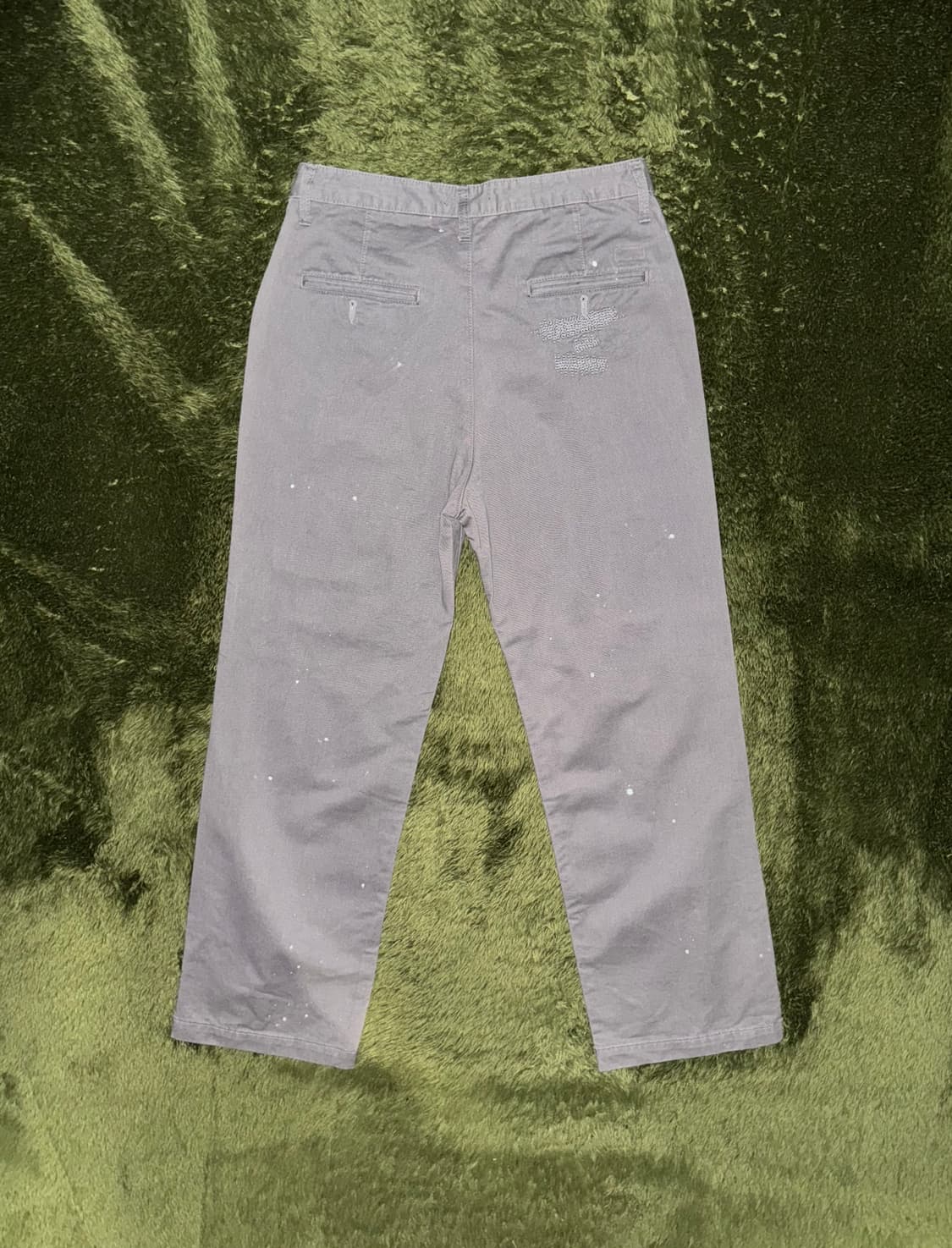 마하그리드 리페어 디테일 루즈 핏 워시드 치노 팬츠 그레이 상품이미지7