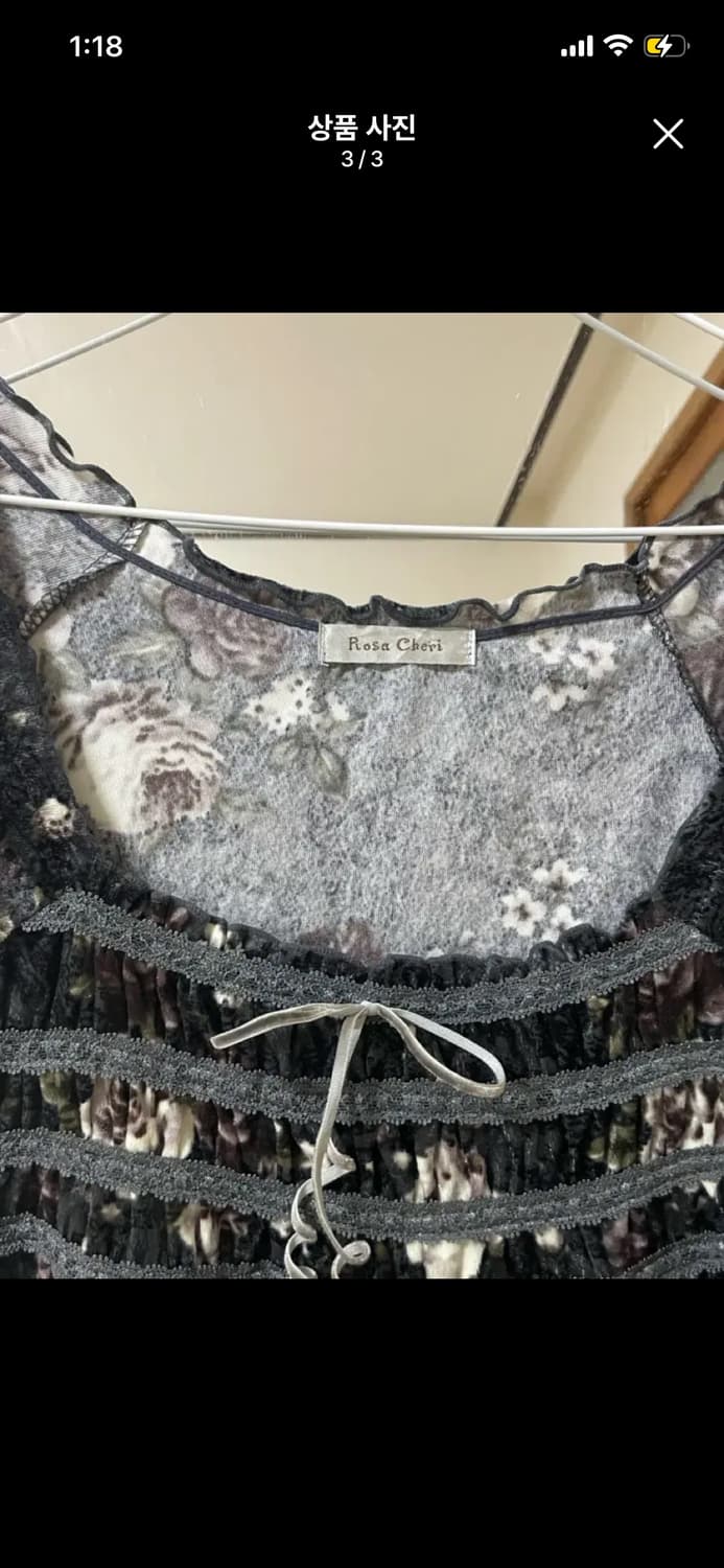 로사체리 블랙 원피스 코코모리 모리 모리걸 갸루 히메갸루 크루빈티지 상품이미지3