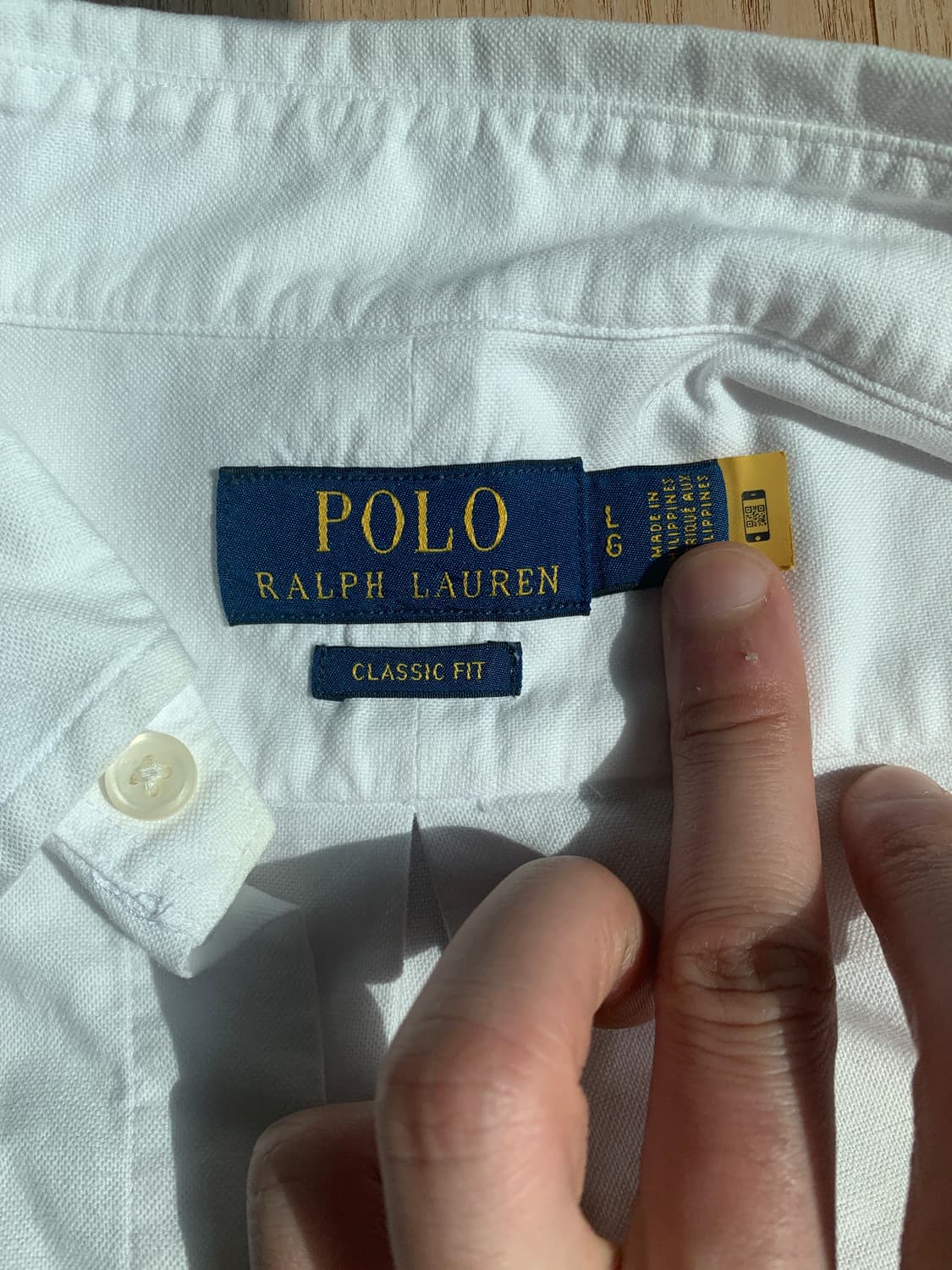 폴로 옥스포드셔츠 화이트 클래식 핏 L 상품이미지3