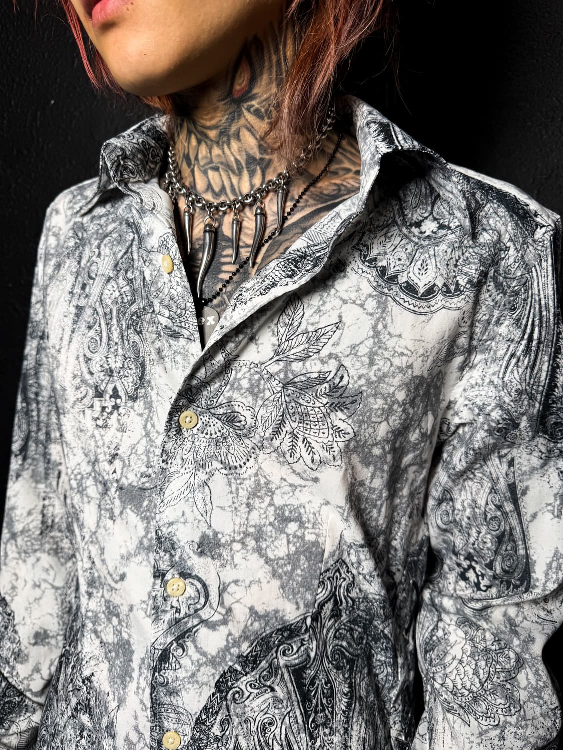 TORNADO MART – Paisley Lace-up Shirt  상품이미지3