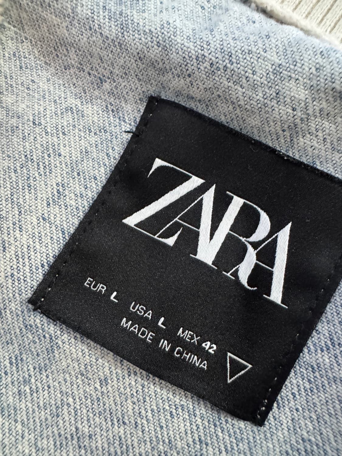 희귀!! 자라 ZARA 빅 사이즈 데님 워싱 반팔 맨투맨 2XL 상품이미지4