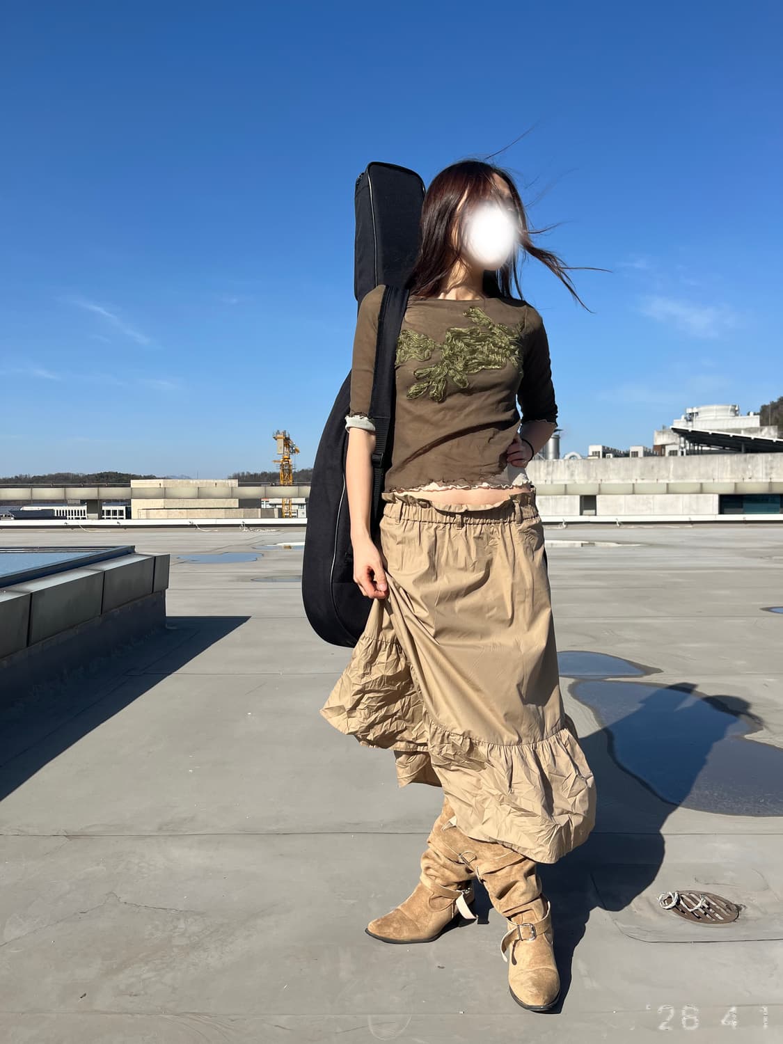 Sand Tiered Cargo 샌드 롱스커트 상품이미지2