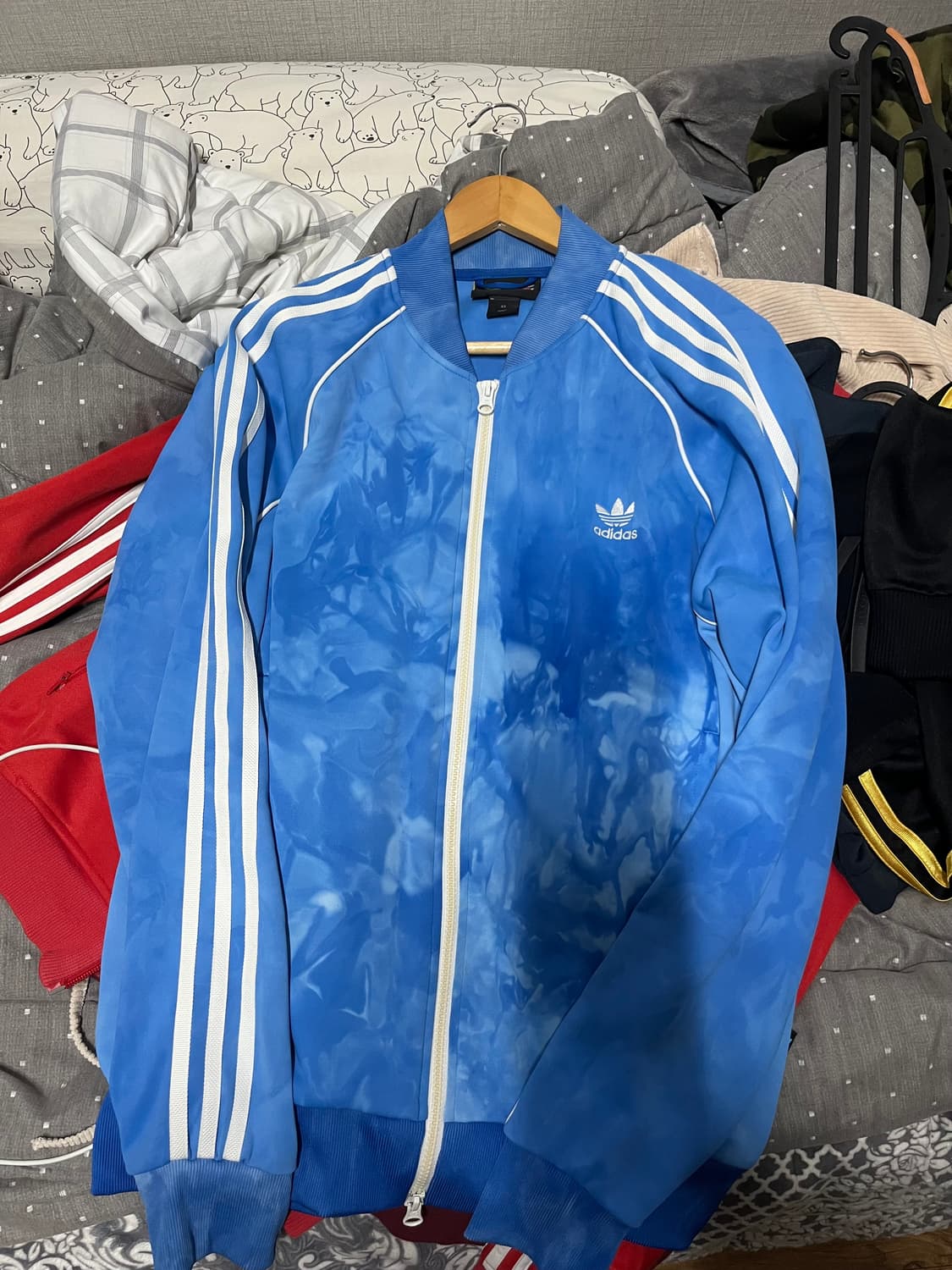 아디다스 퍼렐윌리엄스 블루 타이다이 집업 상품이미지1