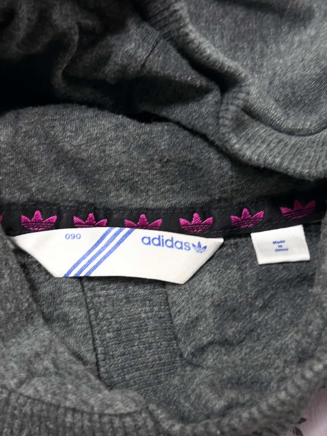 아디다스 연보라로고 그레이 롱 후드 상품이미지6