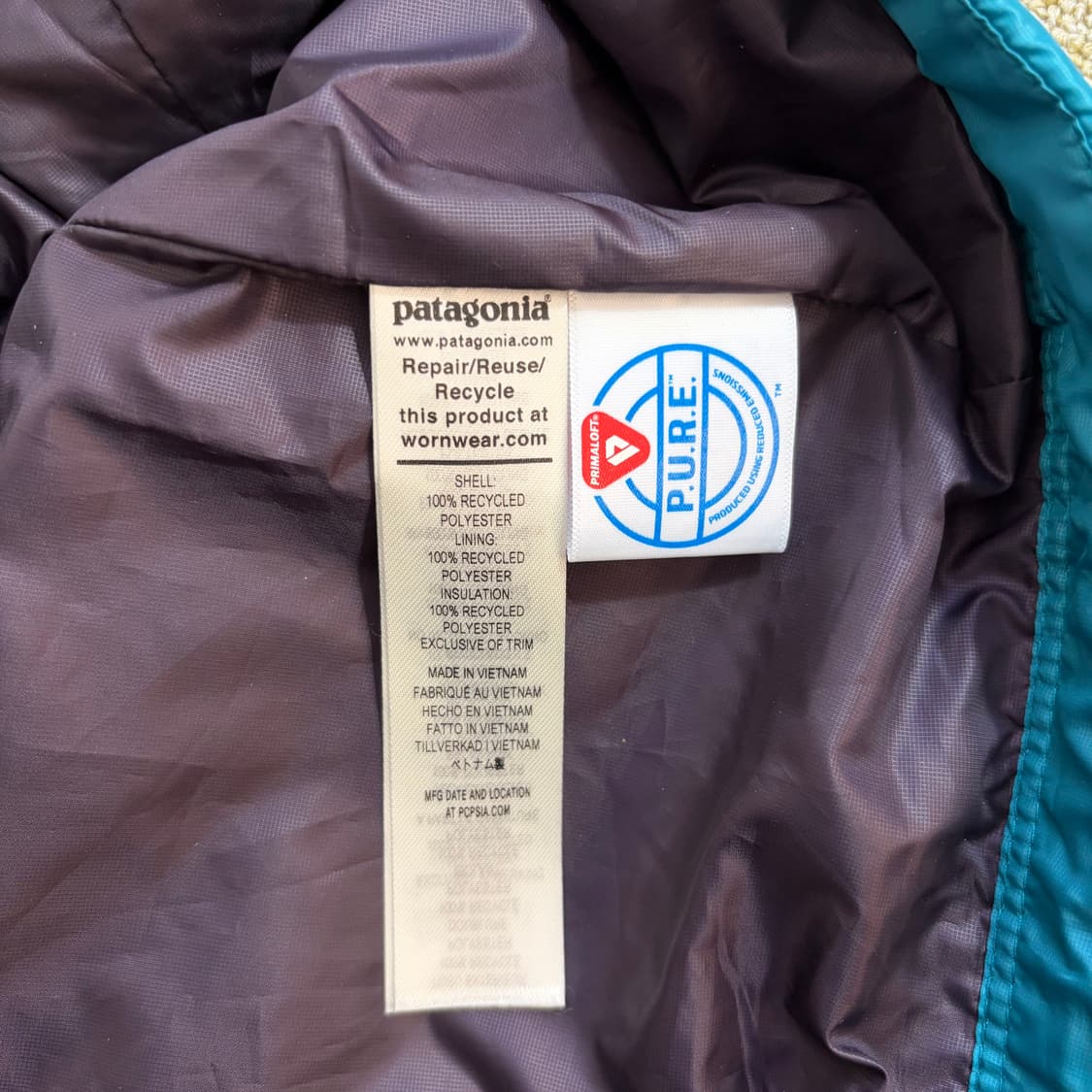 파타고니아 경량패딩 애메랄드(M) 상품이미지5