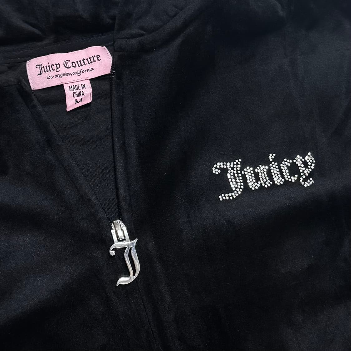 (m) 쥬시꾸뛰르 크롭 벨벳 후드집업 상품이미지4