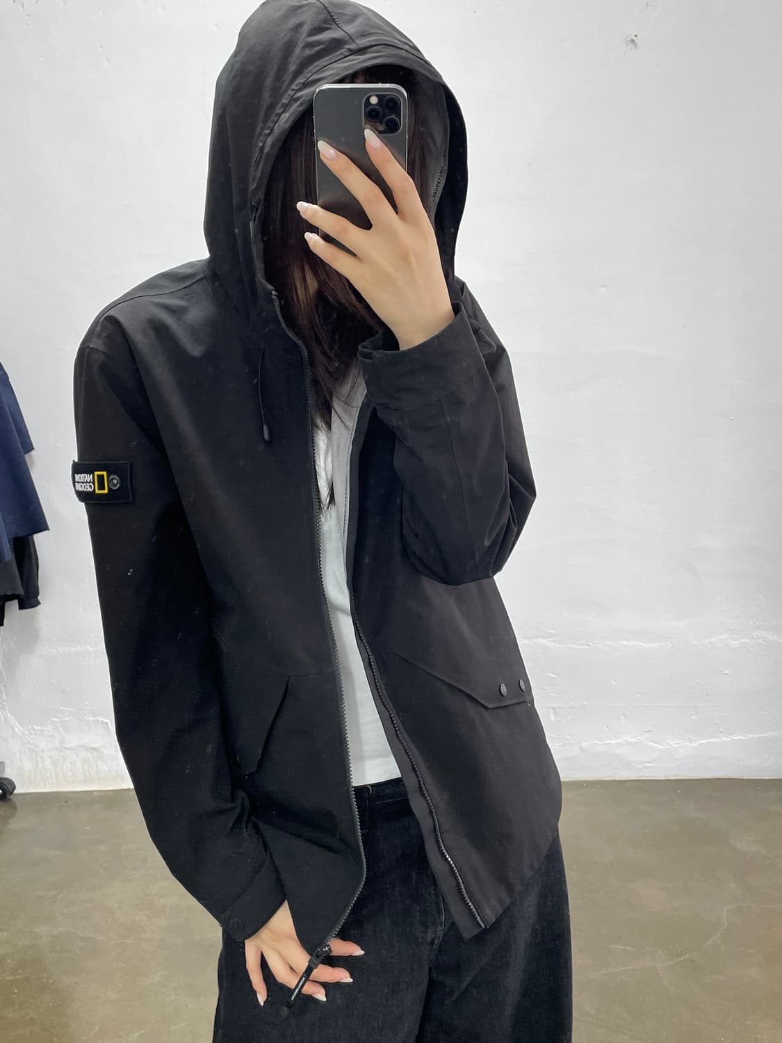 네셔널지오그래픽 블랙 바람막이 M 상품이미지1