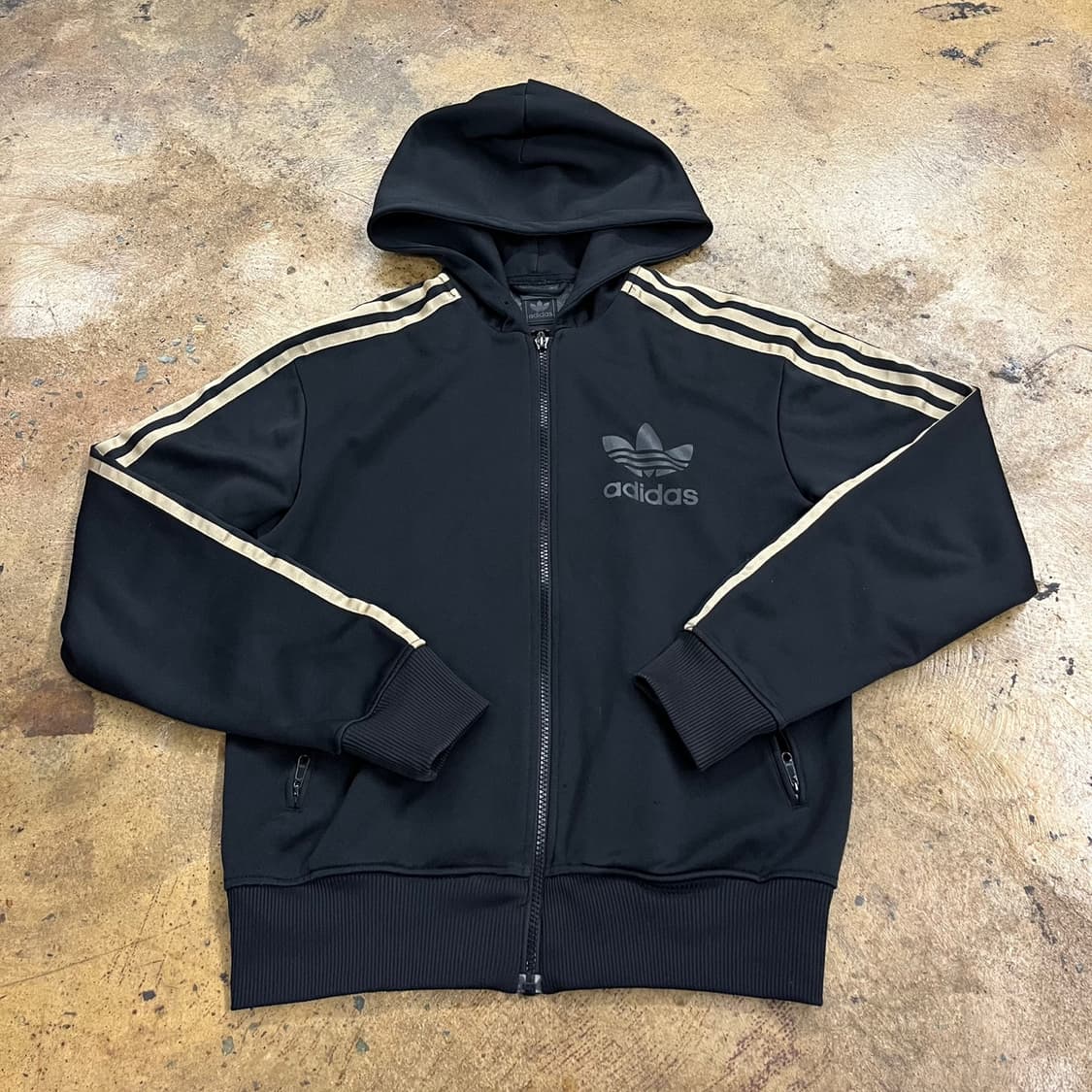 아디다스 검골 검금 블랙 골드 후플 플락 후드집업 져지 90 상품이미지2