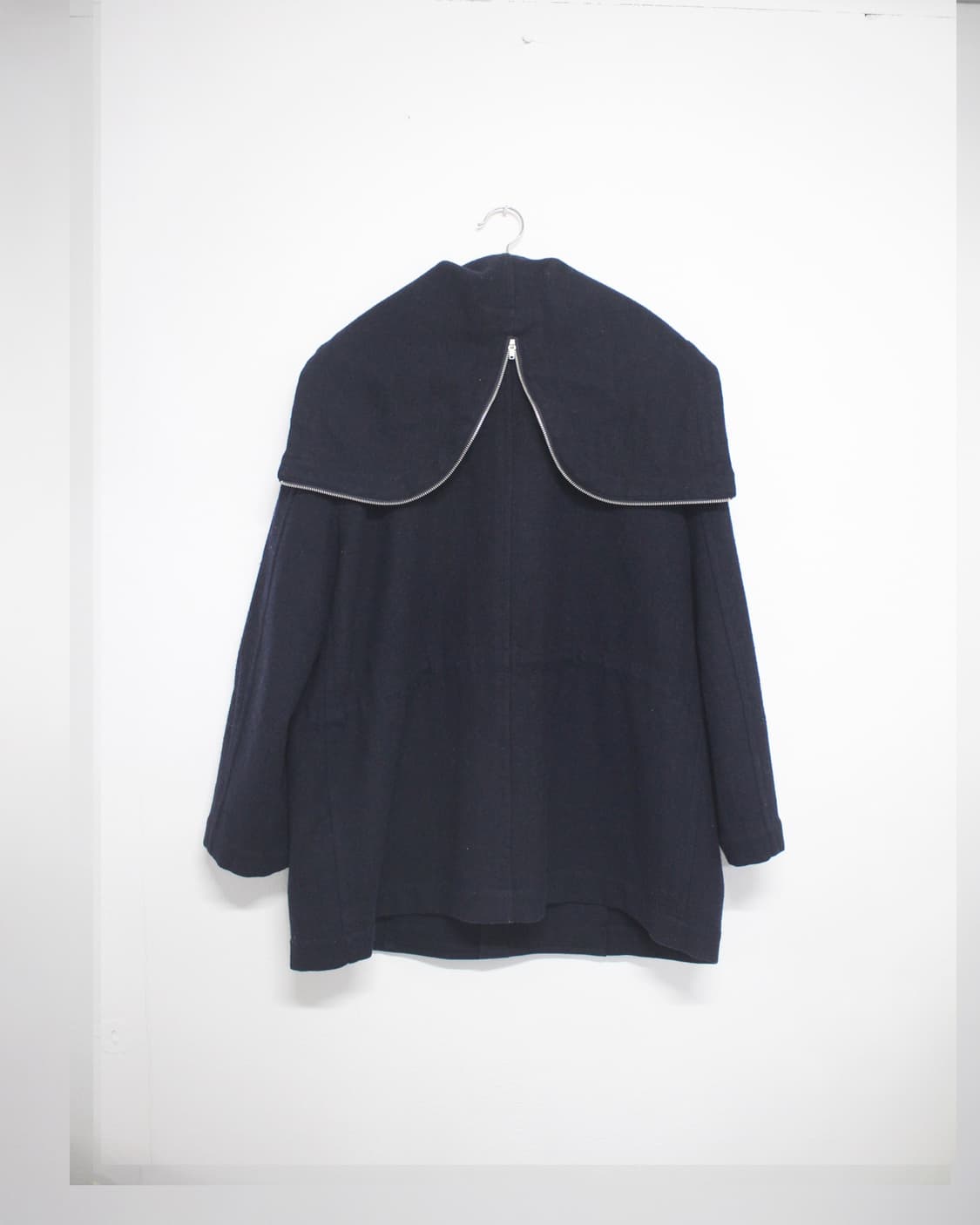 tricot wool zip open hood coat 상품이미지4