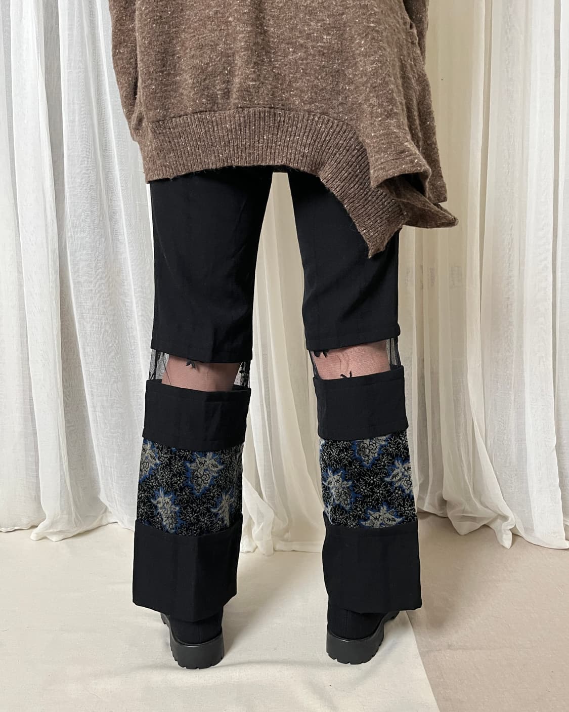 꼼데가르송 01aw beyond taboo 플로럴 시스루패널 팬츠 상품이미지8