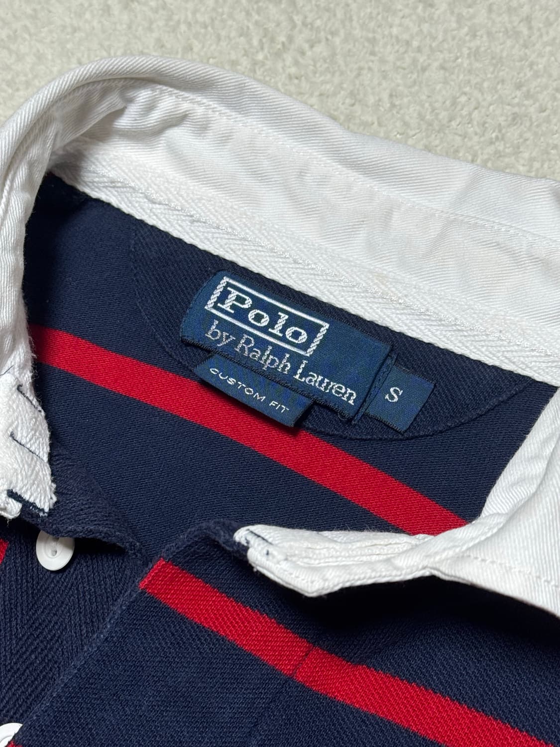 폴로 랄프로렌 빅포니 스트라이프 치프키프 디자인 네이비 레드 반팔 상품이미지5