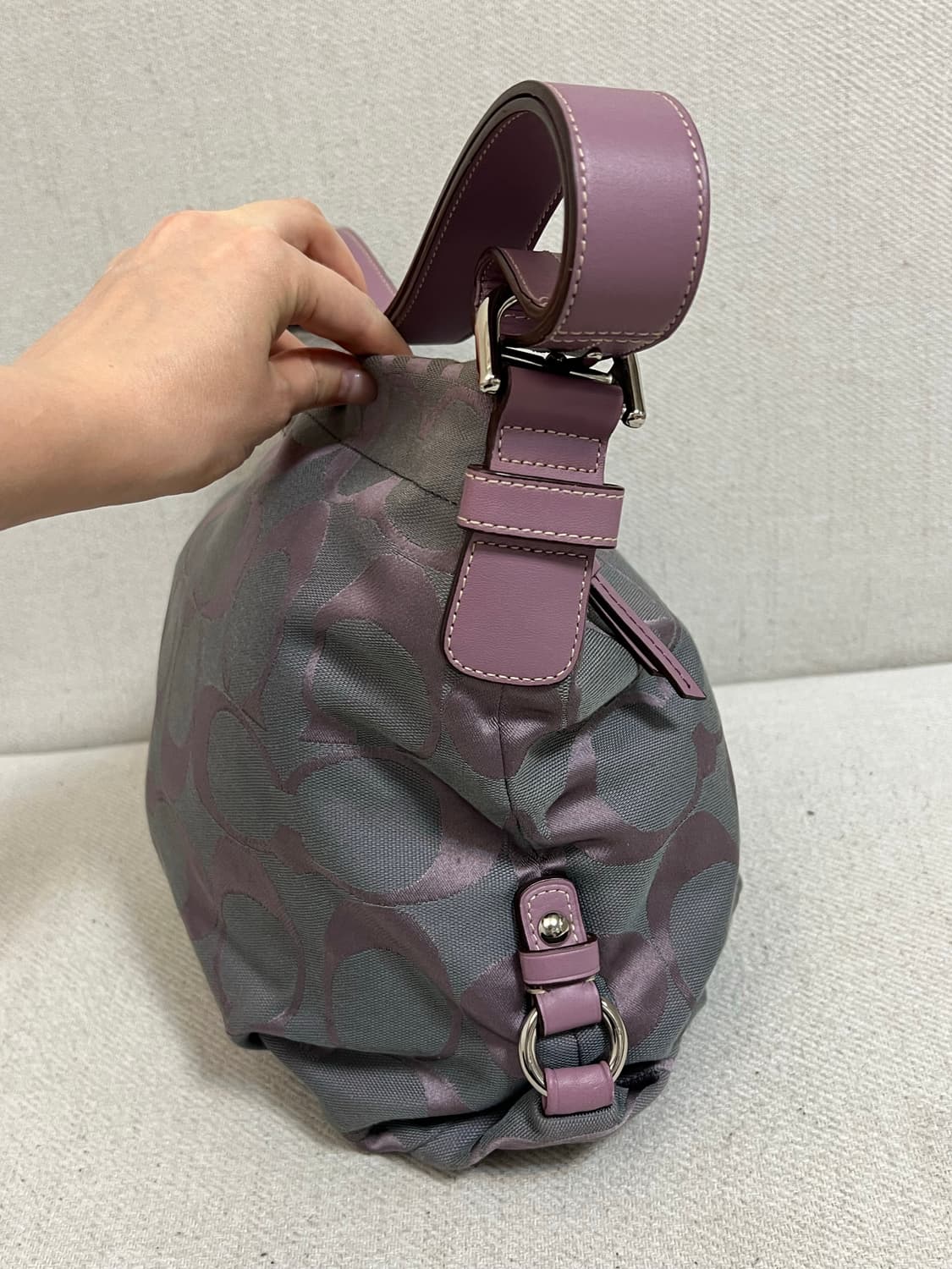 빈티지 코치 숄더백 겸 크로스백 연보라 상품이미지3