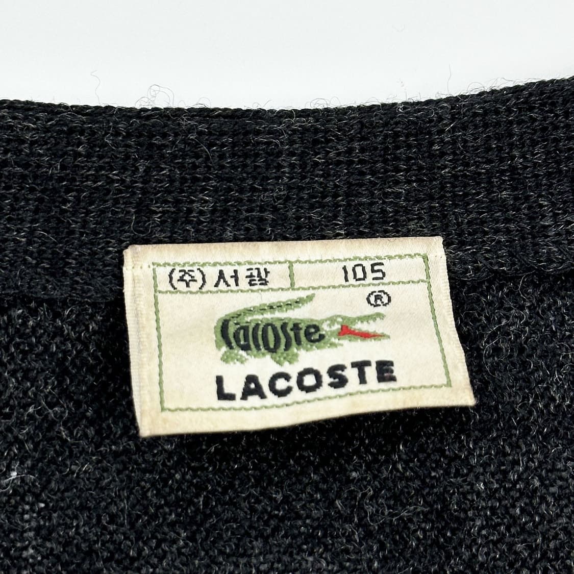 라코스테 크록 레트로 차콜 가디건 (XL) 상품이미지5