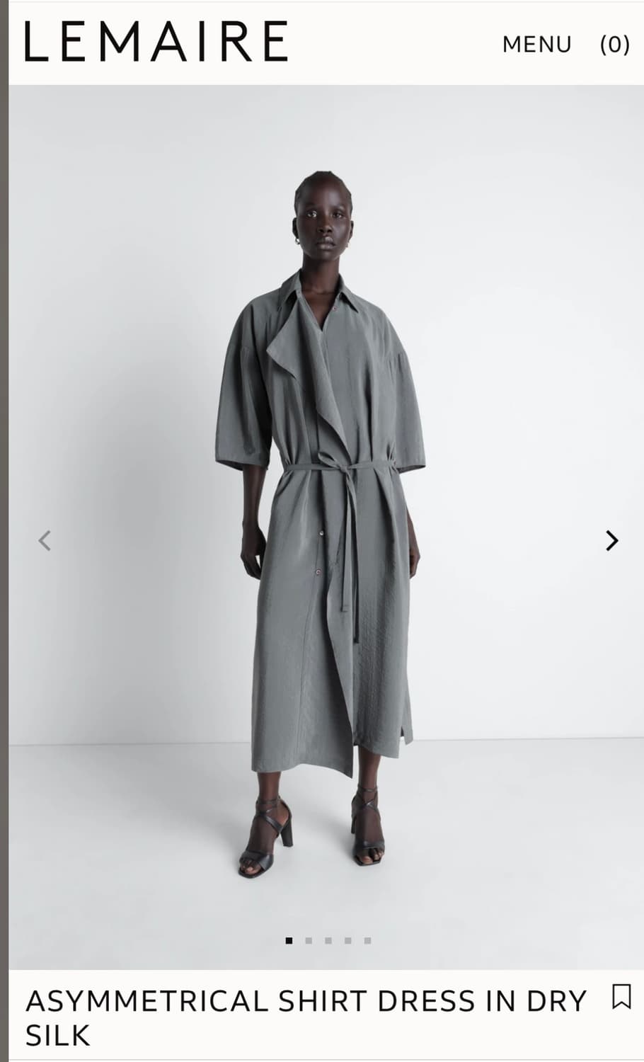 르메르 어시메트리컬 셔츠 드레스 38 ASYMMETRICAL SHIRT 상품이미지1