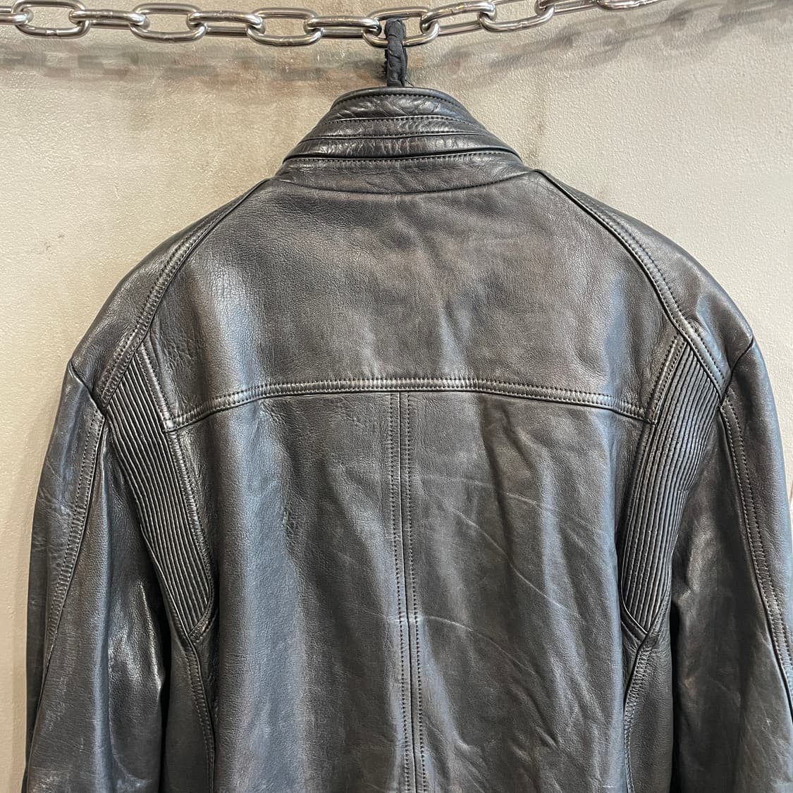 싱글 램스킨 레더 자켓 상품이미지7