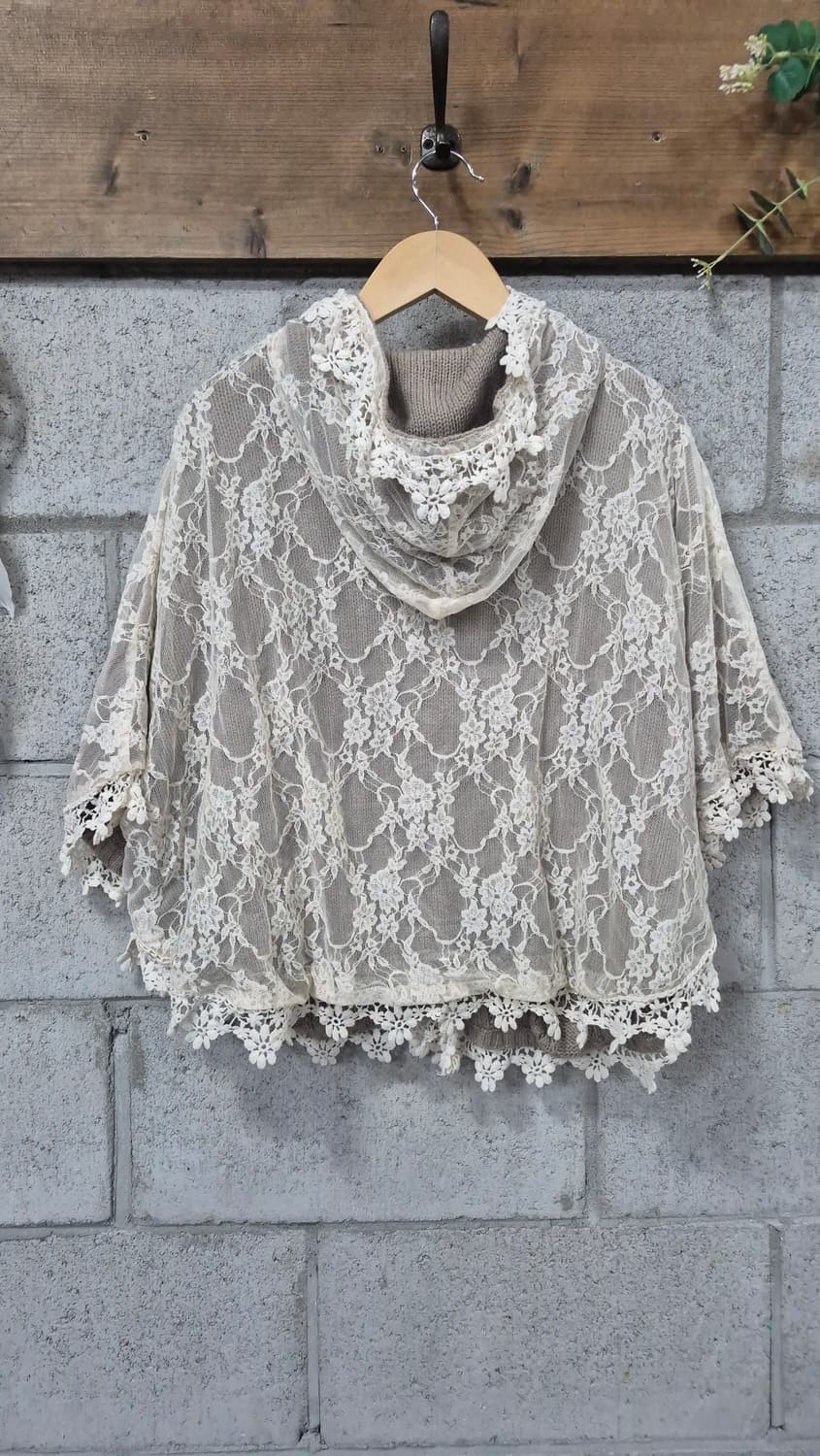 어스뮤직 리버시블 레이스 케이프 판쵸 모리걸 사와코 상품이미지6