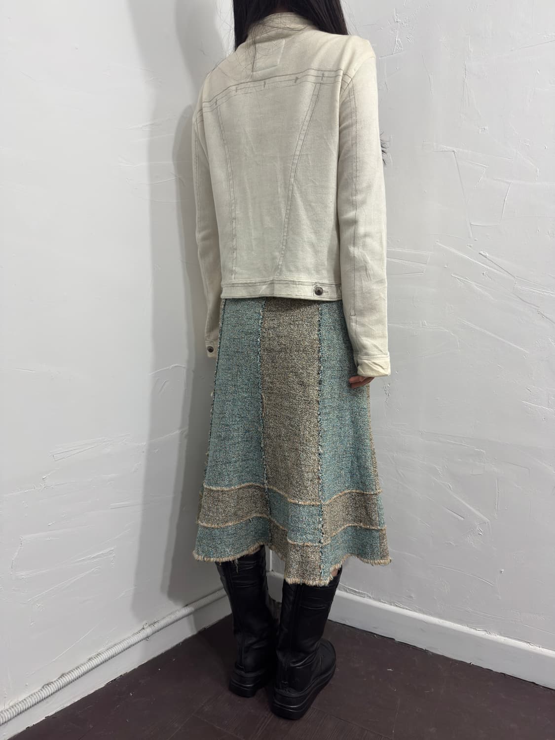 cest mojieu twid patchwork design skirt 상품이미지5