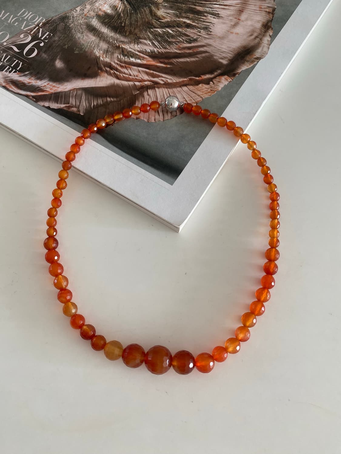 빈티지 카넬리언 비드 네크리스 목걸이 원석 상품이미지6